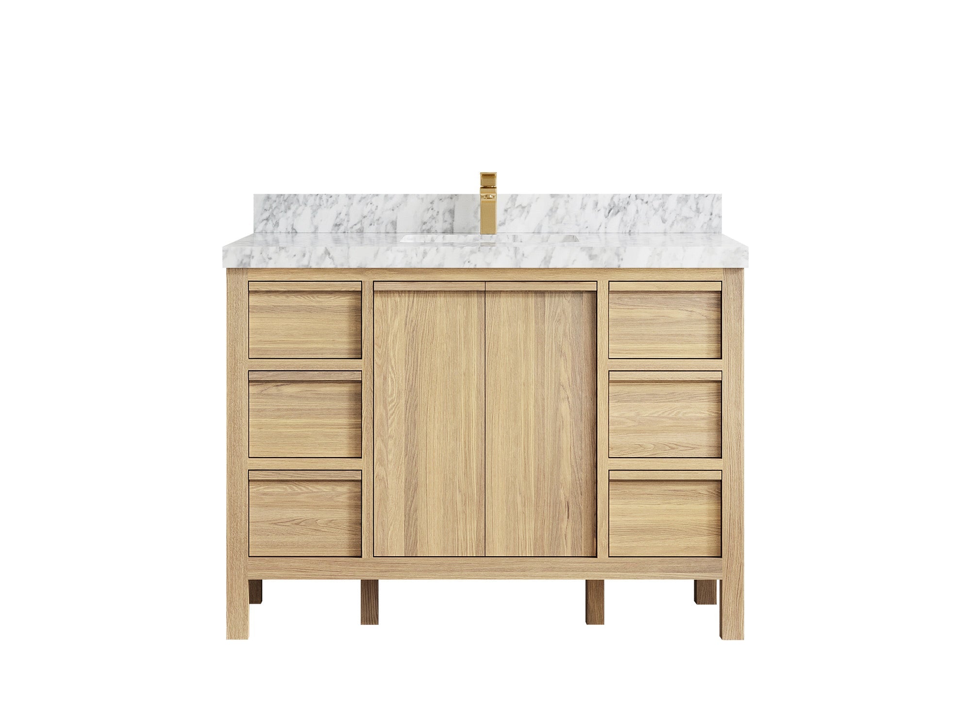 Elizabeth White Oak 48 in. W x 22 in. D Single Sink Bathroom Vanity - Willow Bath and Vanity