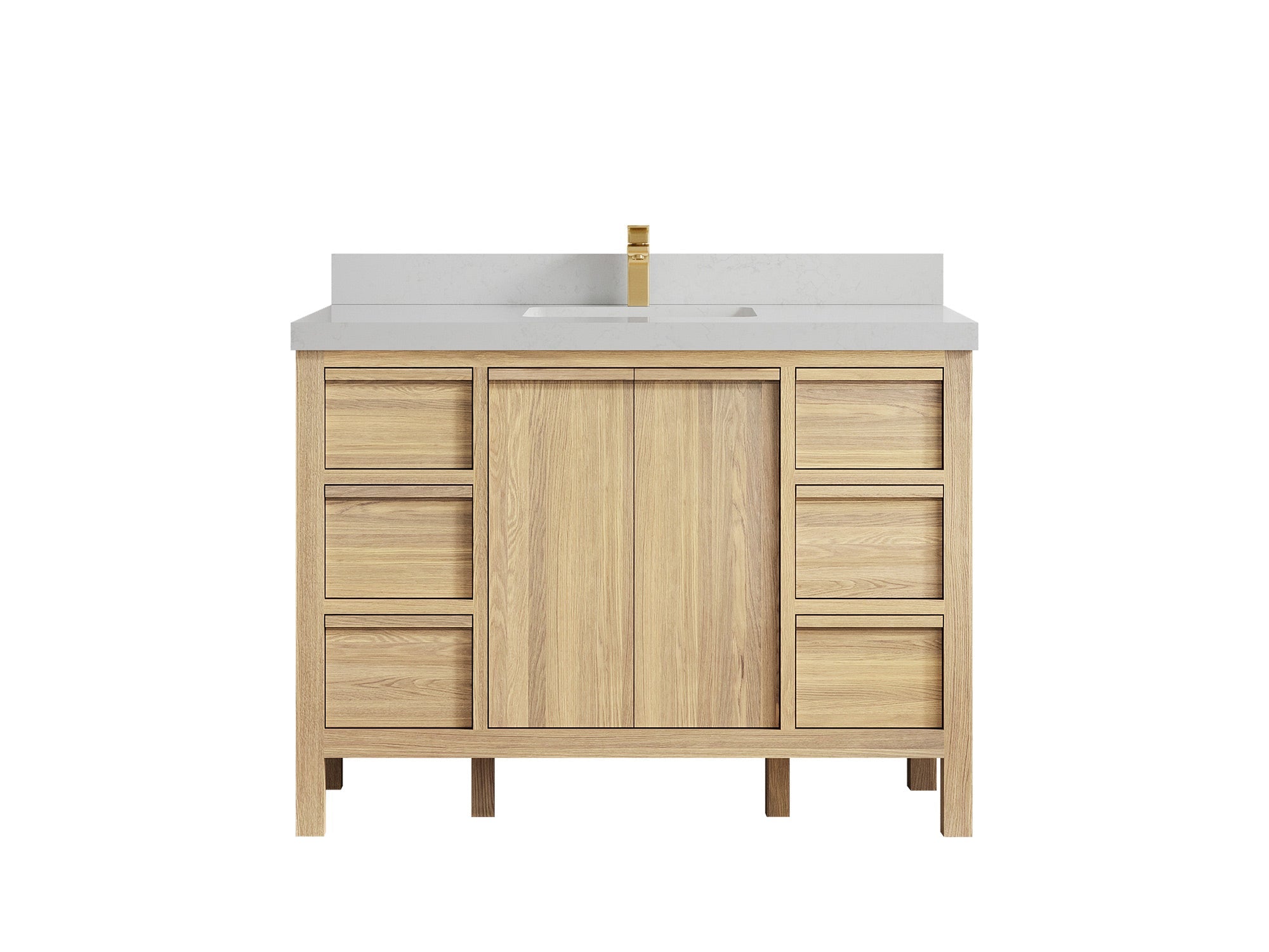 Elizabeth White Oak 48 in. W x 22 in. D Single Sink Bathroom Vanity - Willow Bath and Vanity
