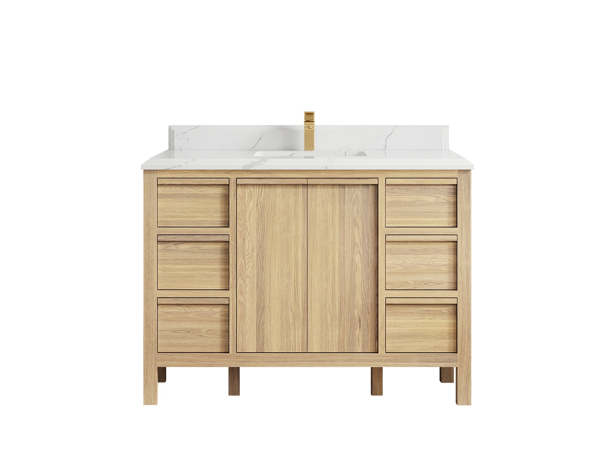 Elizabeth White Oak 48 in. W x 22 in. D Single Sink Bathroom Vanity - Willow Bath and Vanity
