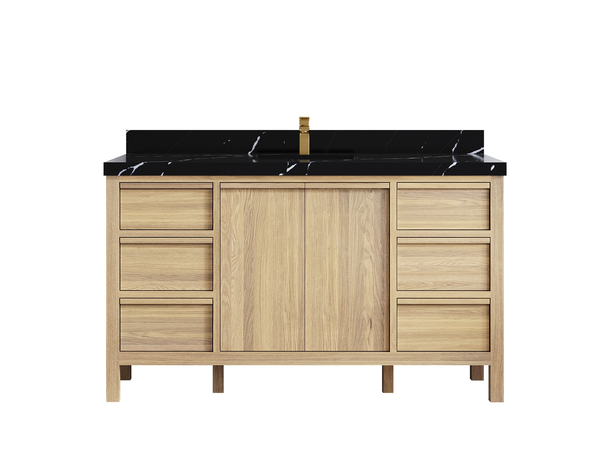 Elizabeth White Oak 60 in. W x 22 in. D Single Sink Bathroom Vanity - Willow Bath and Vanity