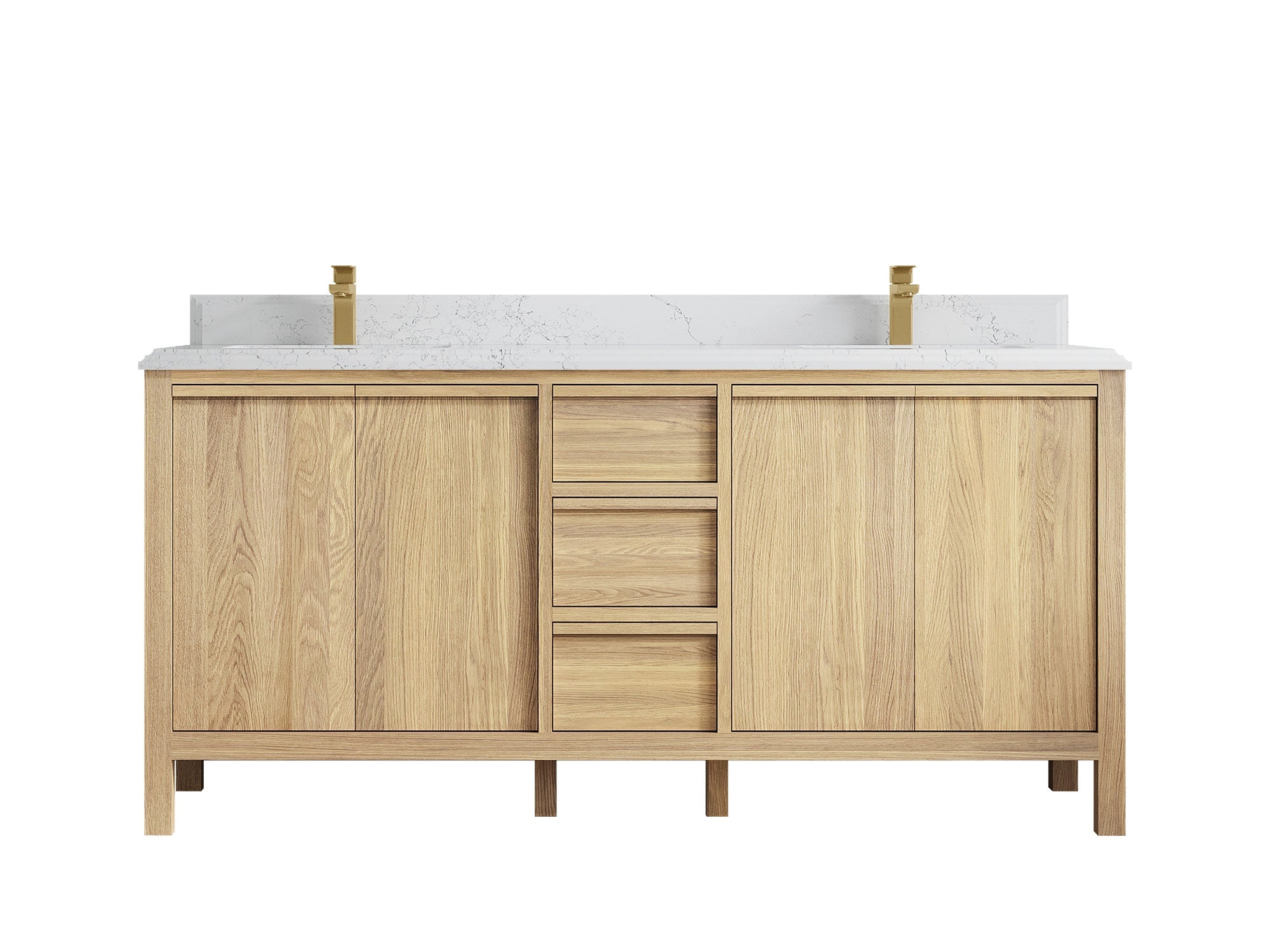 Elizabeth White Oak 72 in. W x 22 in. D Double Sink Bathroom Vanity - Willow Bath and Vanity