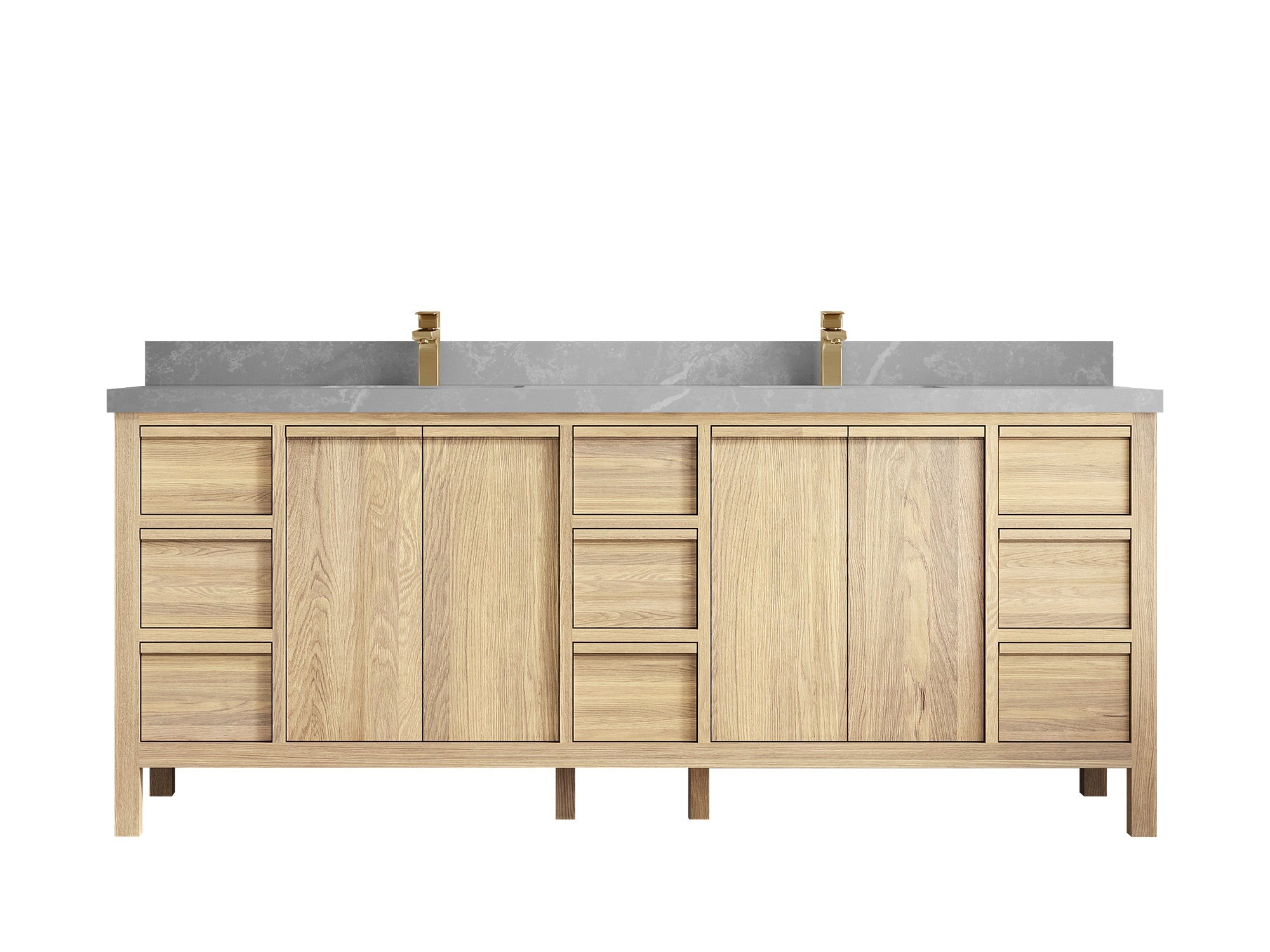 Elizabeth White Oak 84 in. W x 22 in. D Double Sink Bathroom Vanity - Willow Bath and Vanity