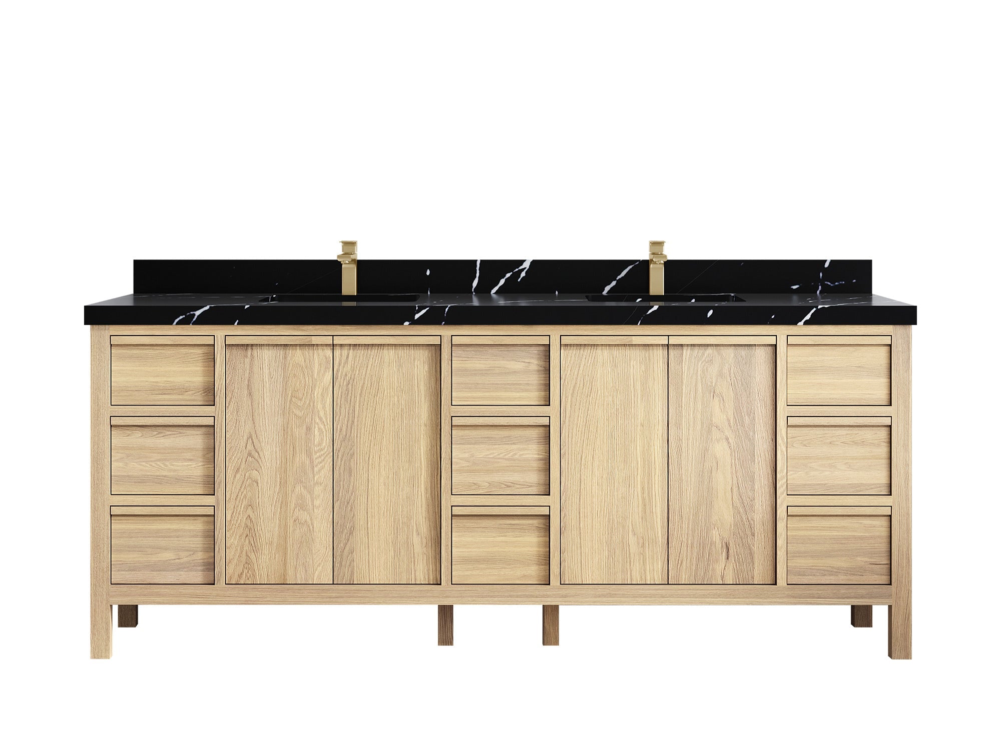 Elizabeth White Oak 84 in. W x 22 in. D Double Sink Bathroom Vanity - Willow Bath and Vanity