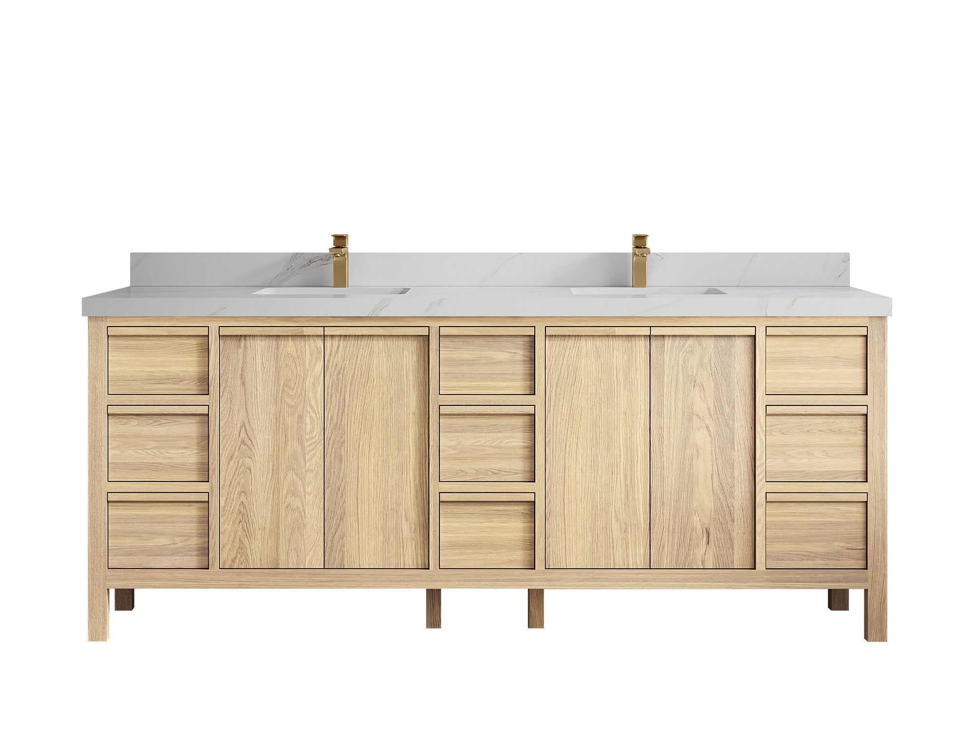 Elizabeth White Oak 84 in. W x 22 in. D Double Sink Bathroom Vanity - Willow Bath and Vanity
