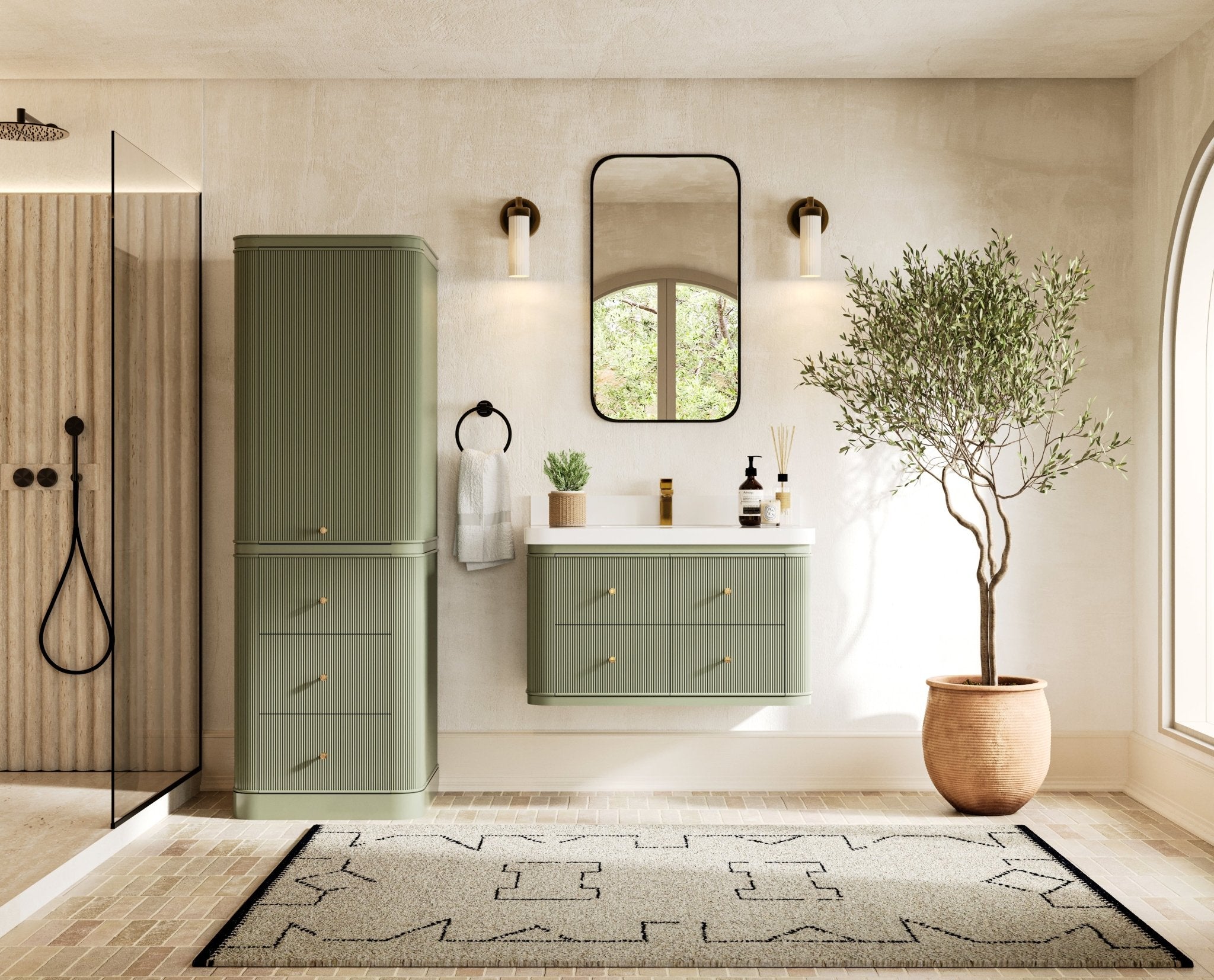 Hampton Floating 36 in. W x 22 in. D Center Sink Bathroom Vanity - Willow Bath and Vanity