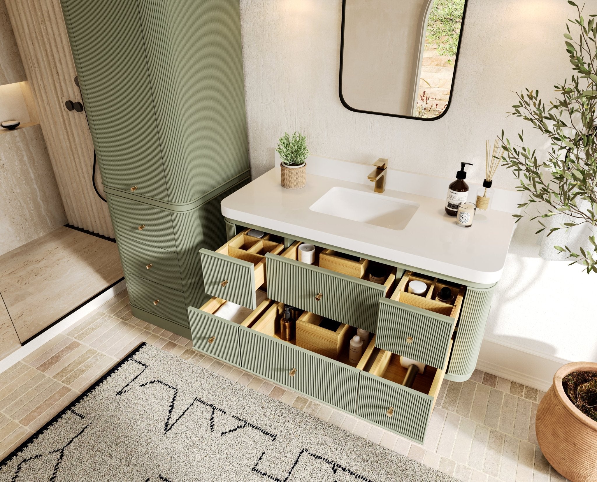 Hampton Floating 48 in. W x 22 in. D Single Sink Bathroom Vanity - Willow Bath and Vanity