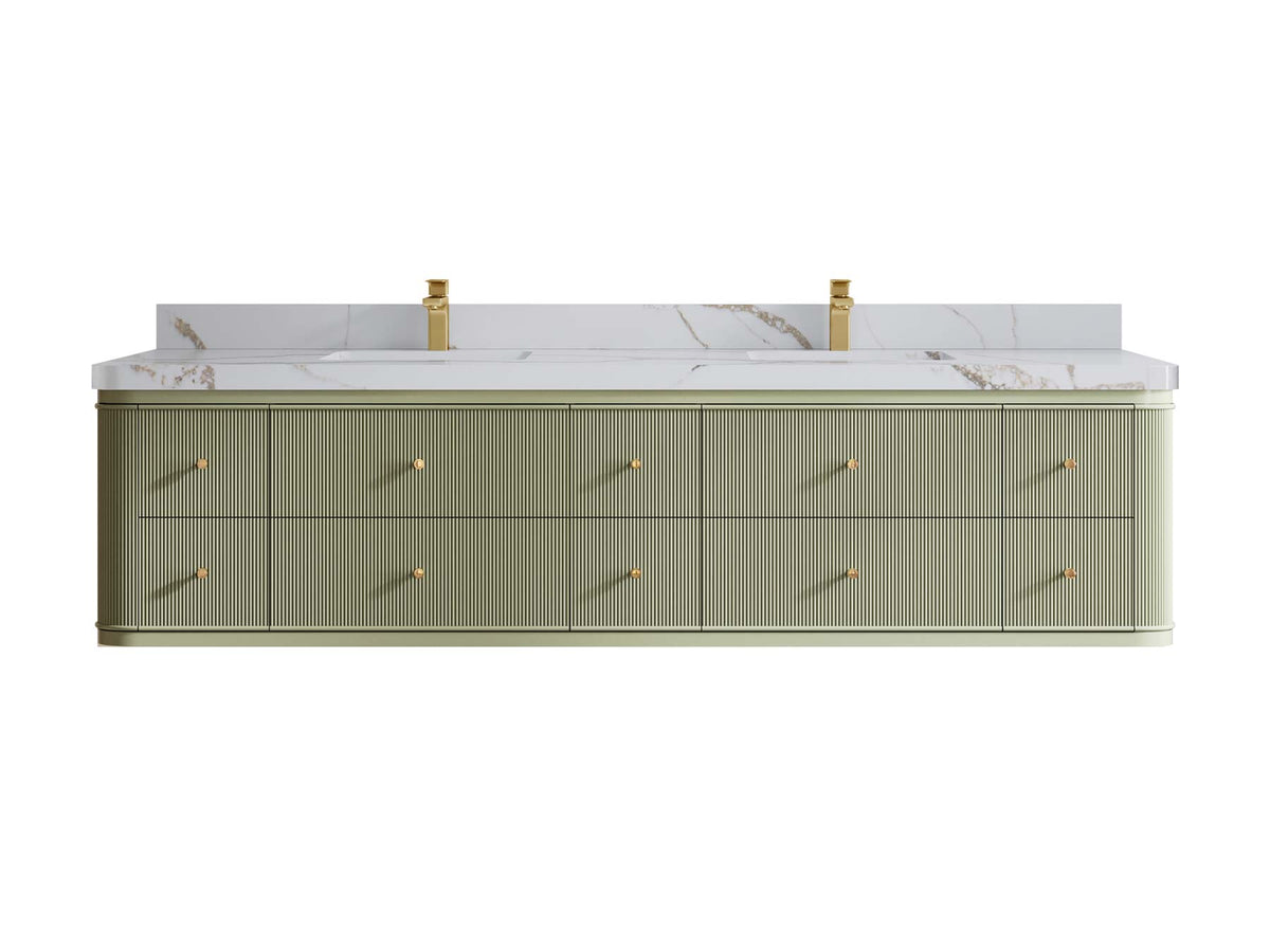 Hampton Floating 84 in. W x 22 in. D Double Sink Bathroom Vanity - Willow Bath and Vanity