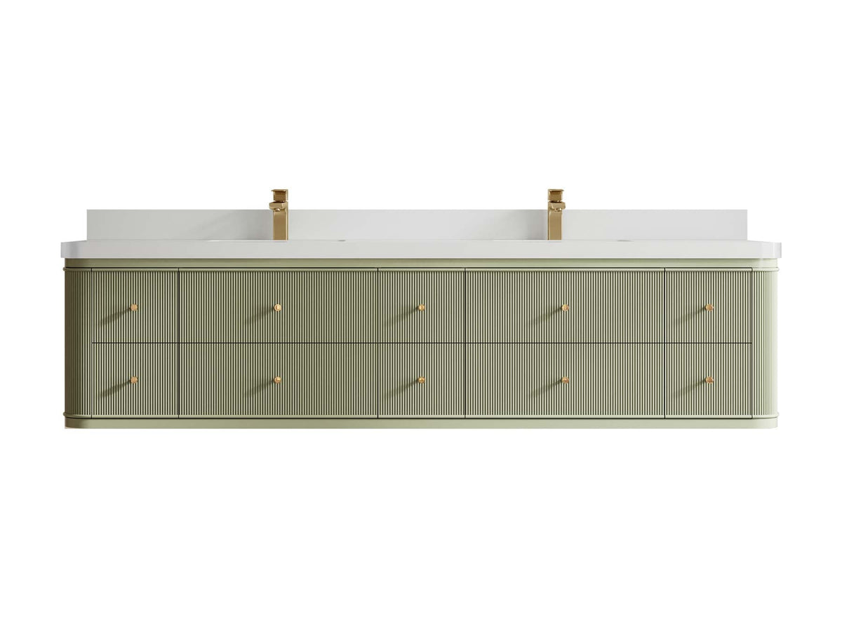 Hampton Floating 84 in. W x 22 in. D Double Sink Bathroom Vanity - Willow Bath and Vanity