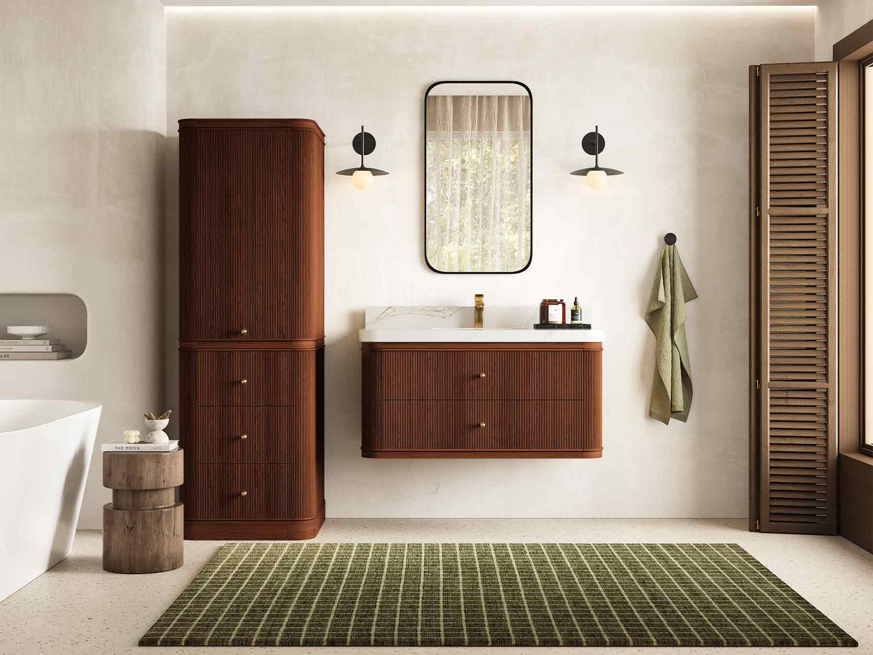 Hampton Floating Teak 42 in. W x 22 in. D Single Sink Bathroom Vanity - Willow Bath and Vanity