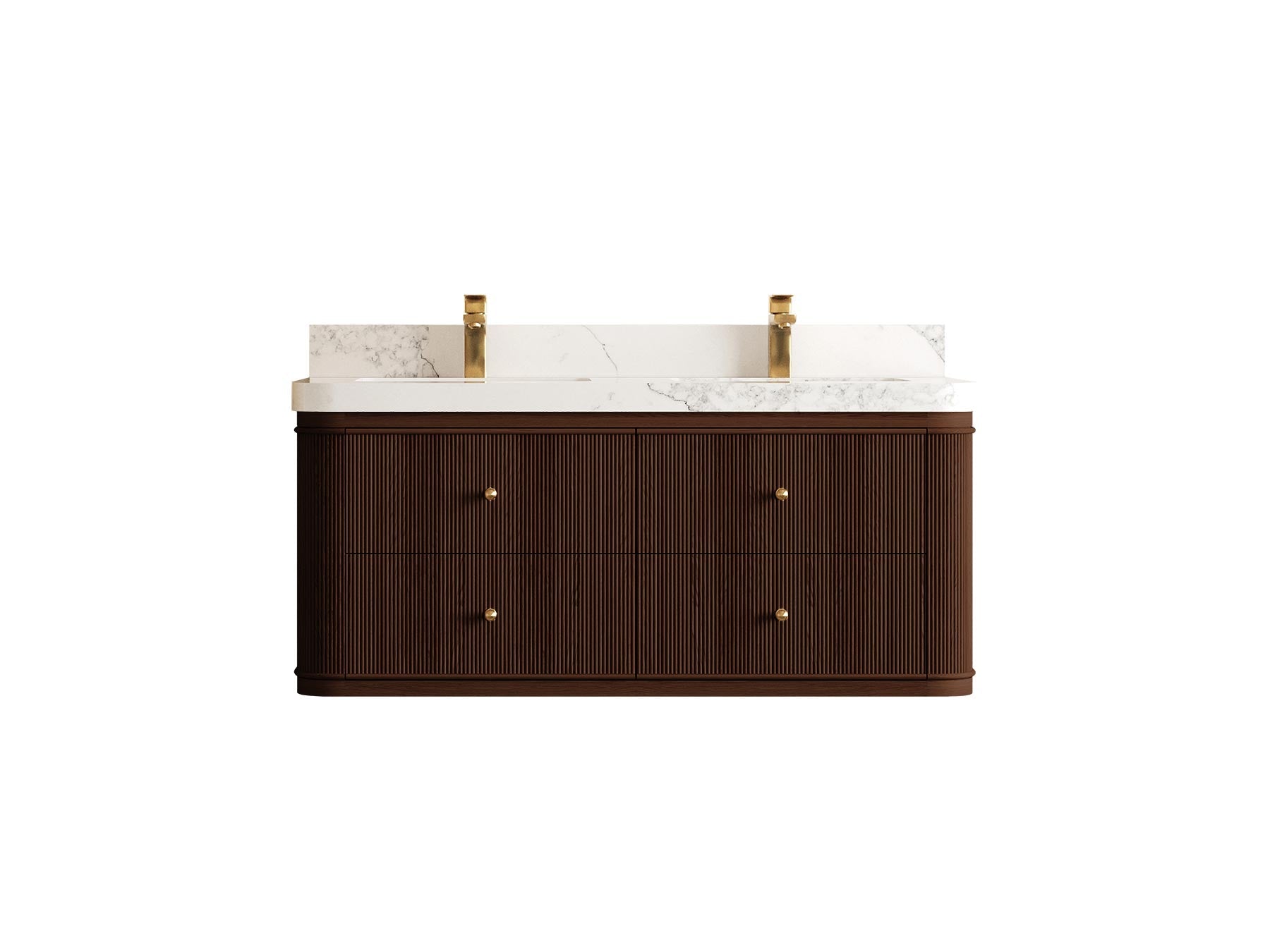 Hampton Floating Teak 48 in. W x 22 in. D Double Sink Bathroom Vanity - Willow Bath and Vanity