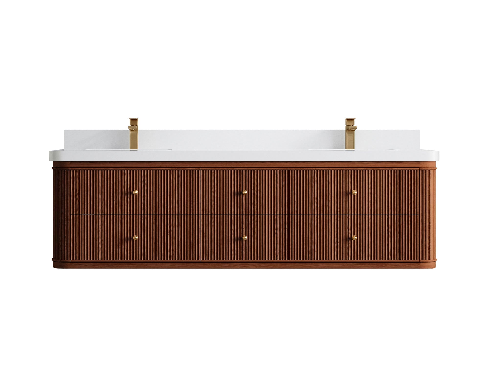 Hampton Floating Teak 72 in. W x 22 in. D Double Sink Bathroom Vanity - Willow Bath and Vanity