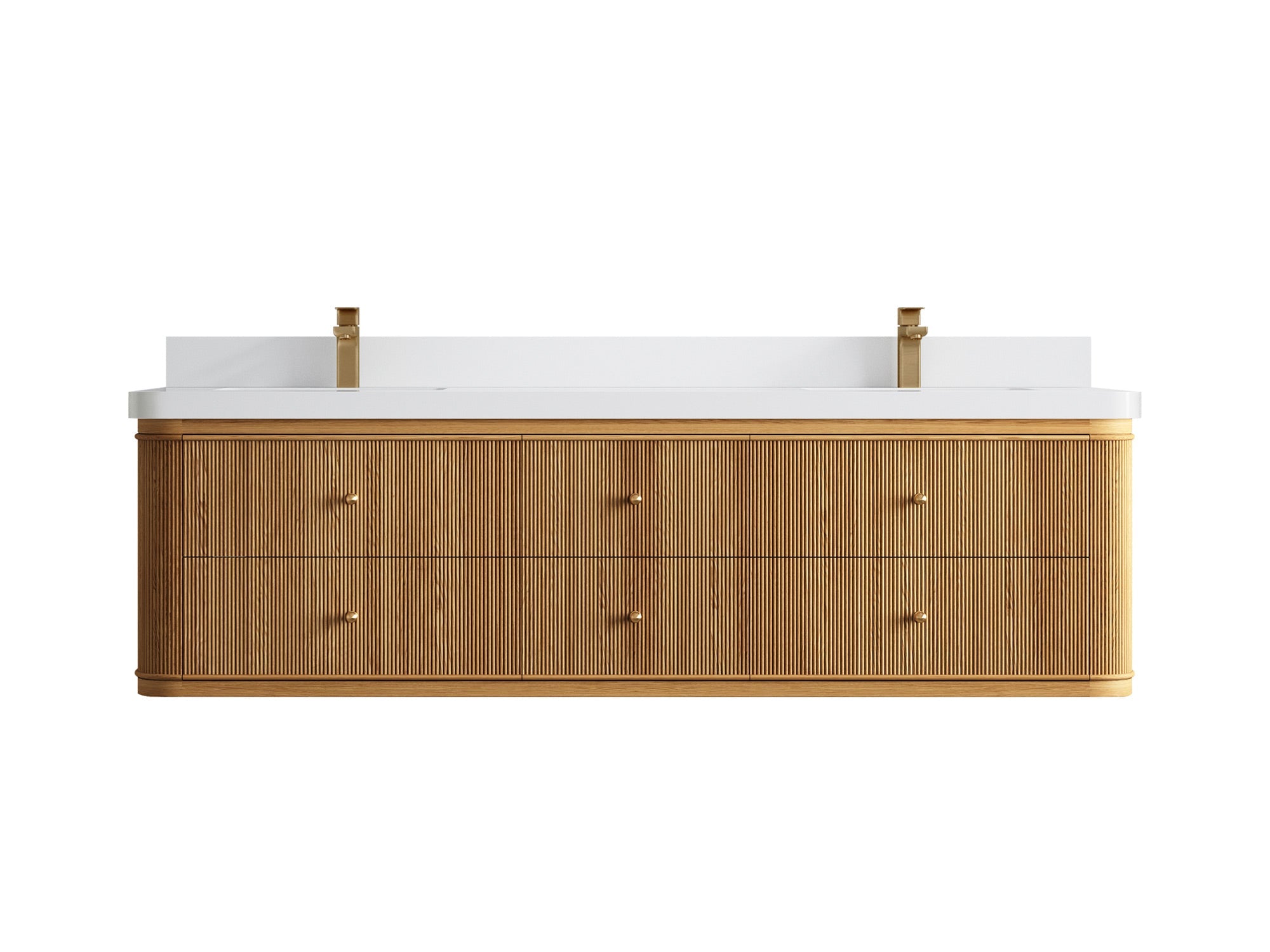 Hampton Floating Teak 72 in. W x 22 in. D Double Sink Bathroom Vanity - Willow Bath and Vanity