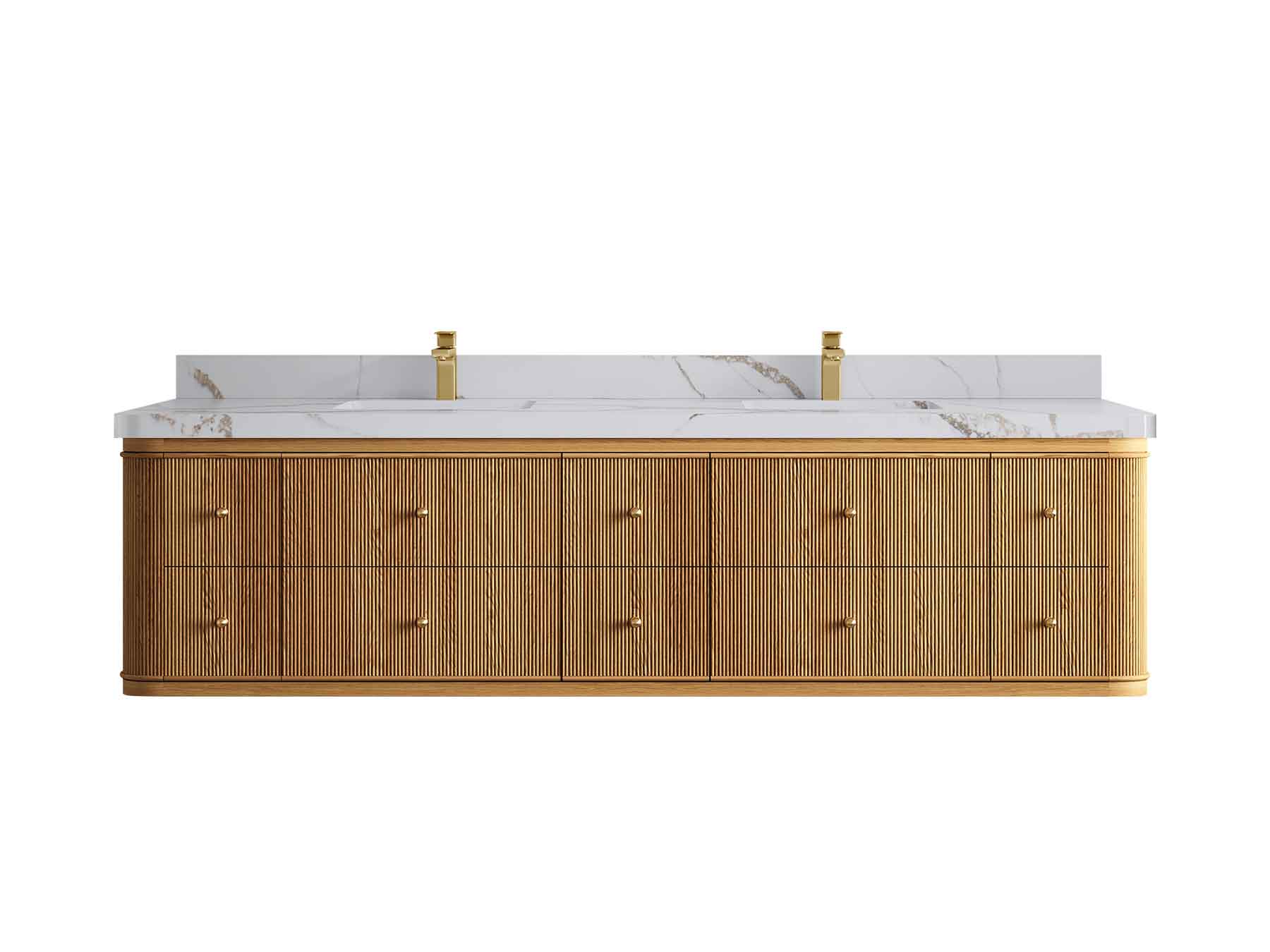 Hampton Floating Teak 80 in. W x 22 in. D Double Sink Bathroom Vanity - Willow Bath and Vanity