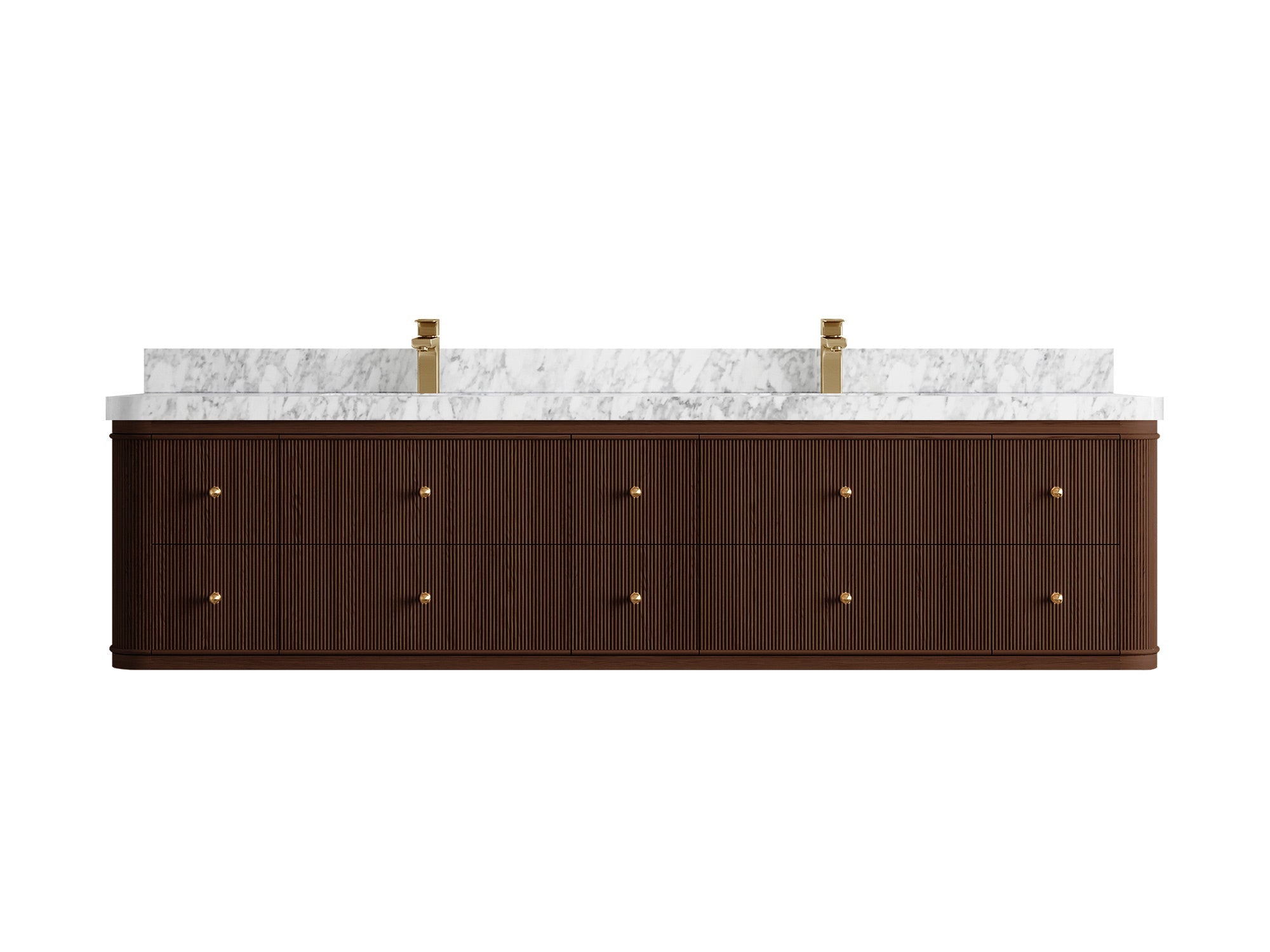 Hampton Floating Teak 84 in. W x 22 in. D Double Sink Bathroom Vanity - Willow Bath and Vanity