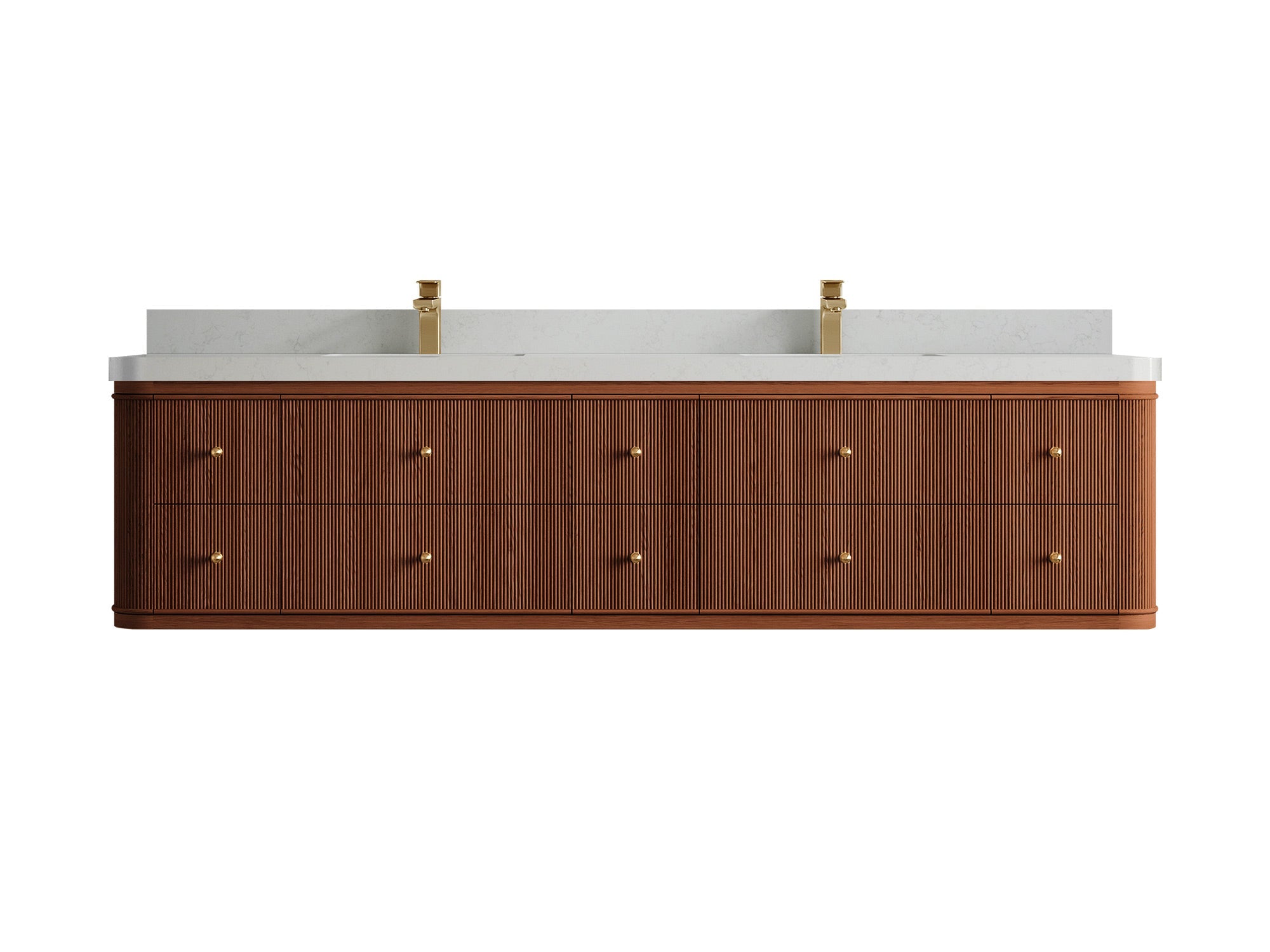Hampton Floating Teak 84 in. W x 22 in. D Double Sink Bathroom Vanity - Willow Bath and Vanity