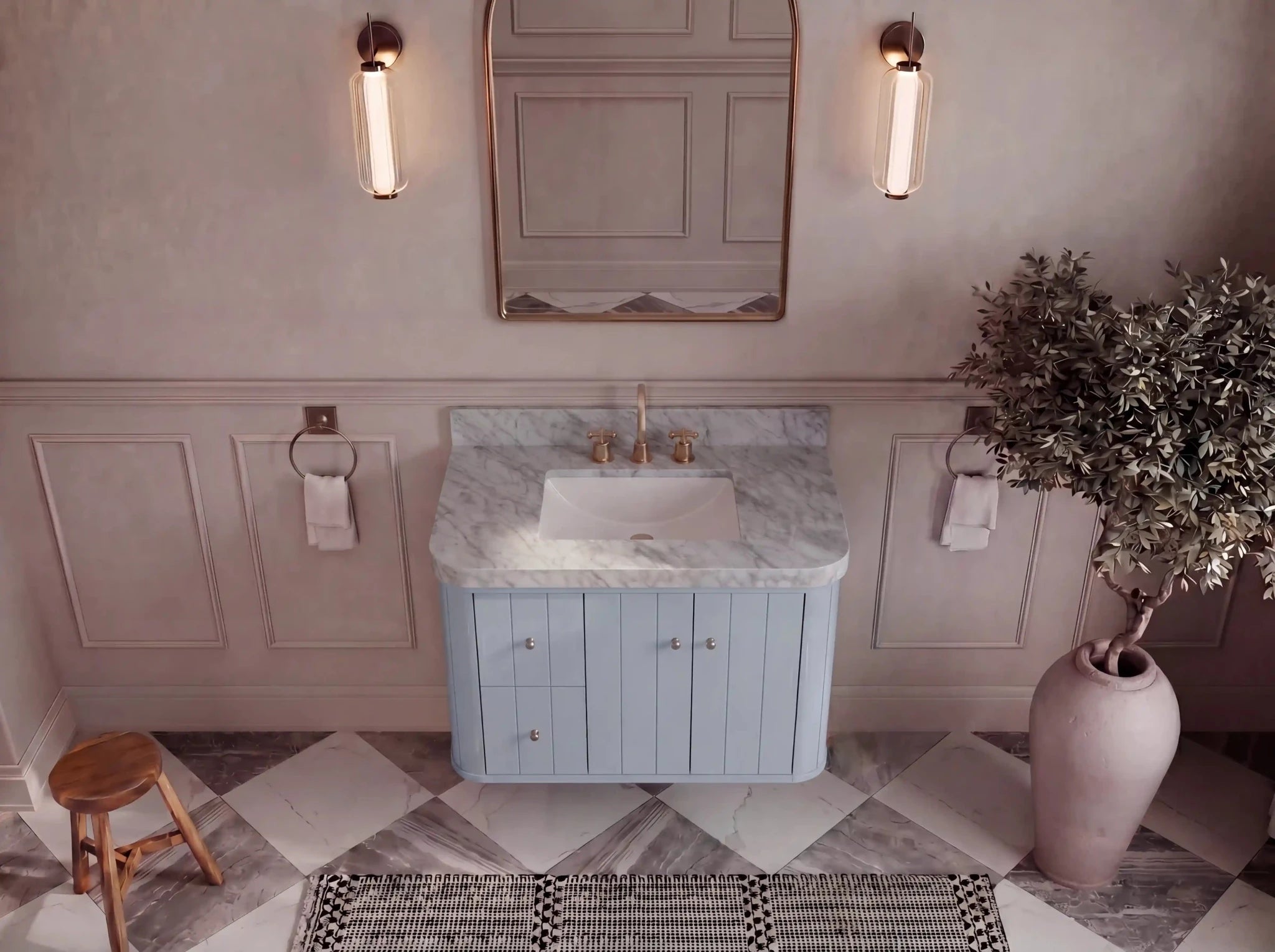 Houston 36 in. W x 22 in. D Floating Bathroom Vanity in Center Sink - Willow Bath and Vanity