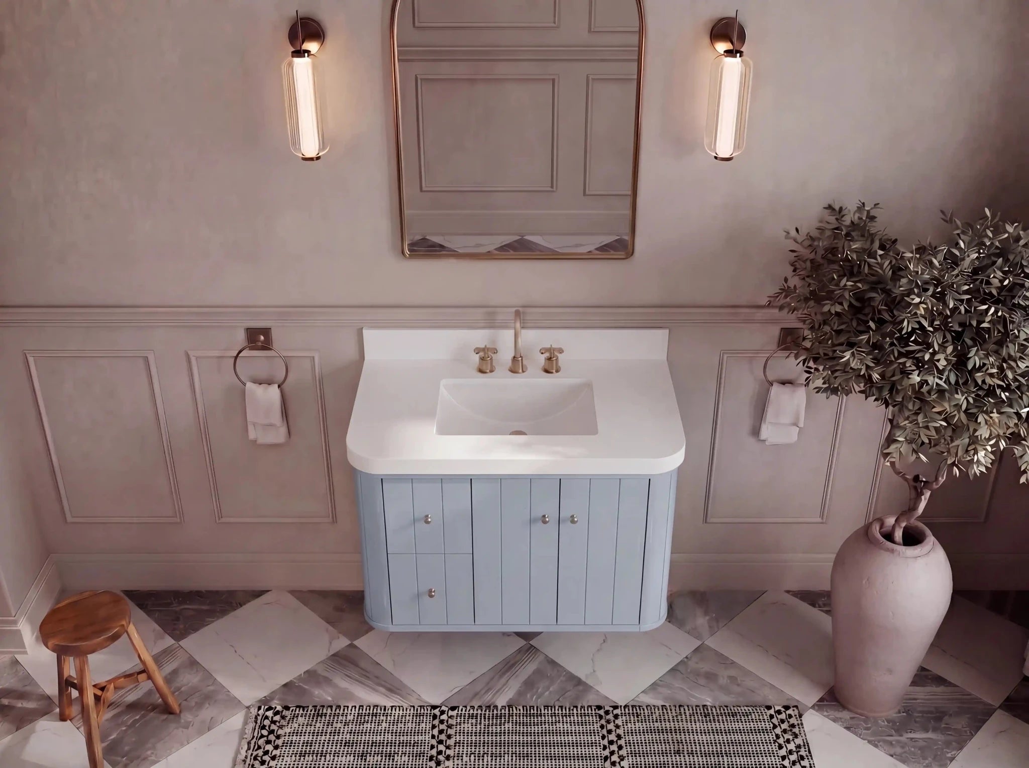 Houston 36 in. W x 22 in. D Floating Bathroom Vanity in Center Sink - Willow Bath and Vanity
