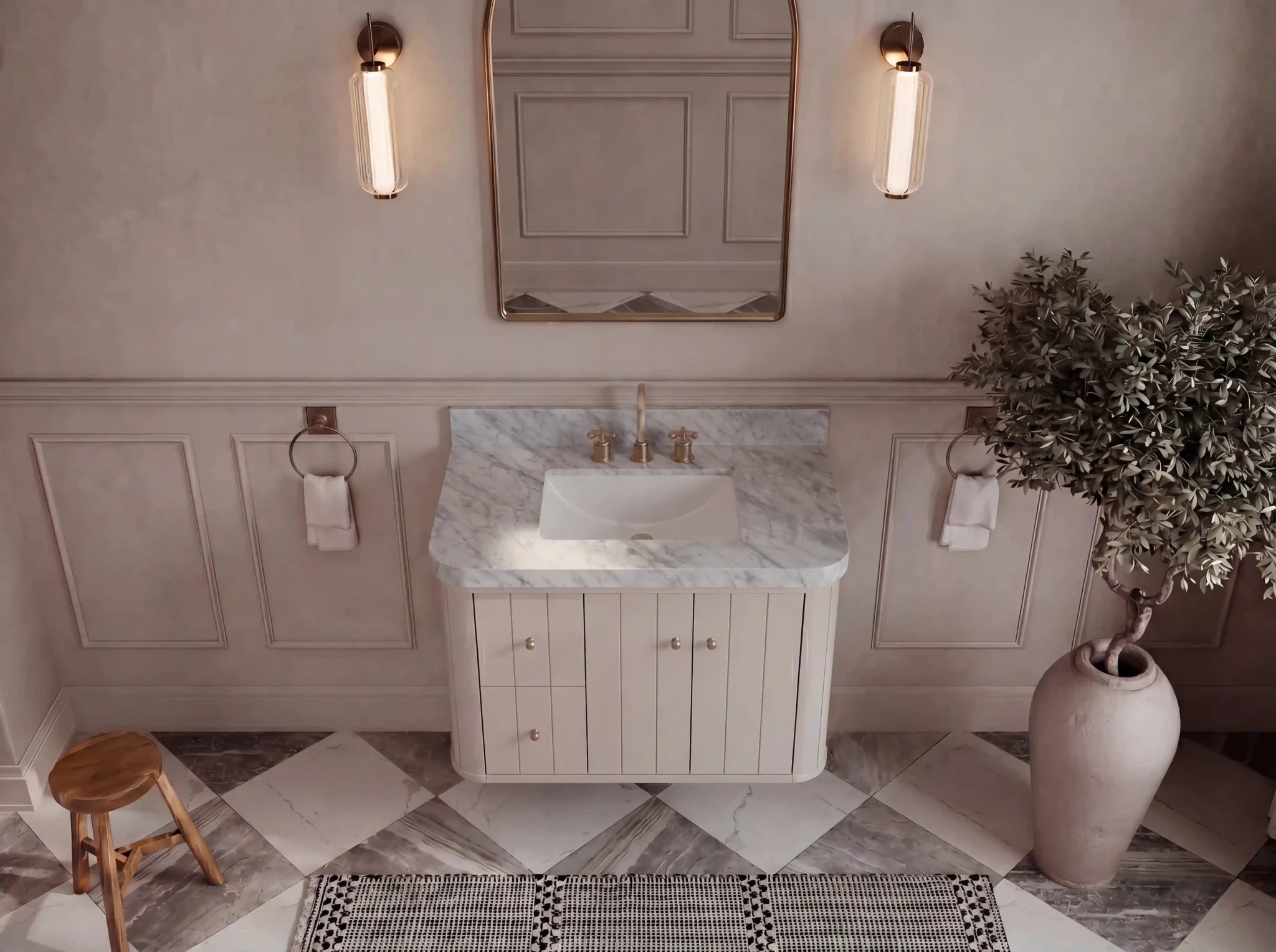 Houston 36 in. W x 22 in. D Floating Bathroom Vanity in Center Sink - Willow Bath and Vanity
