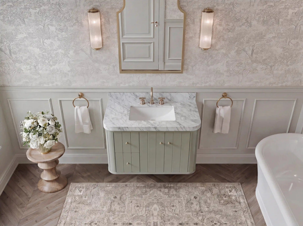 Houston 36 in. W x 22 in. D Floating Bathroom Vanity in Center Sink