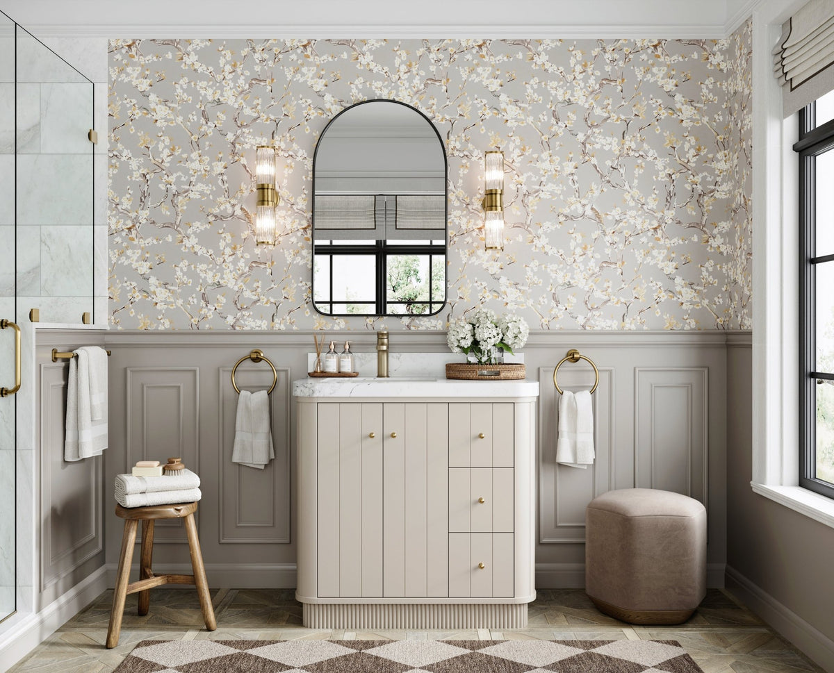 Houston 36 in. W x 22 in. D Free Standing Curved Edge Left Offset Sink Bathroom Vanity - Willow Bath and Vanity