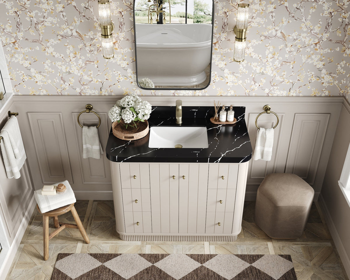 Houston 42 in. W x 22 in. D Free Standing Curved Edge Single Sink Bathroom Vanity - Willow Bath and Vanity