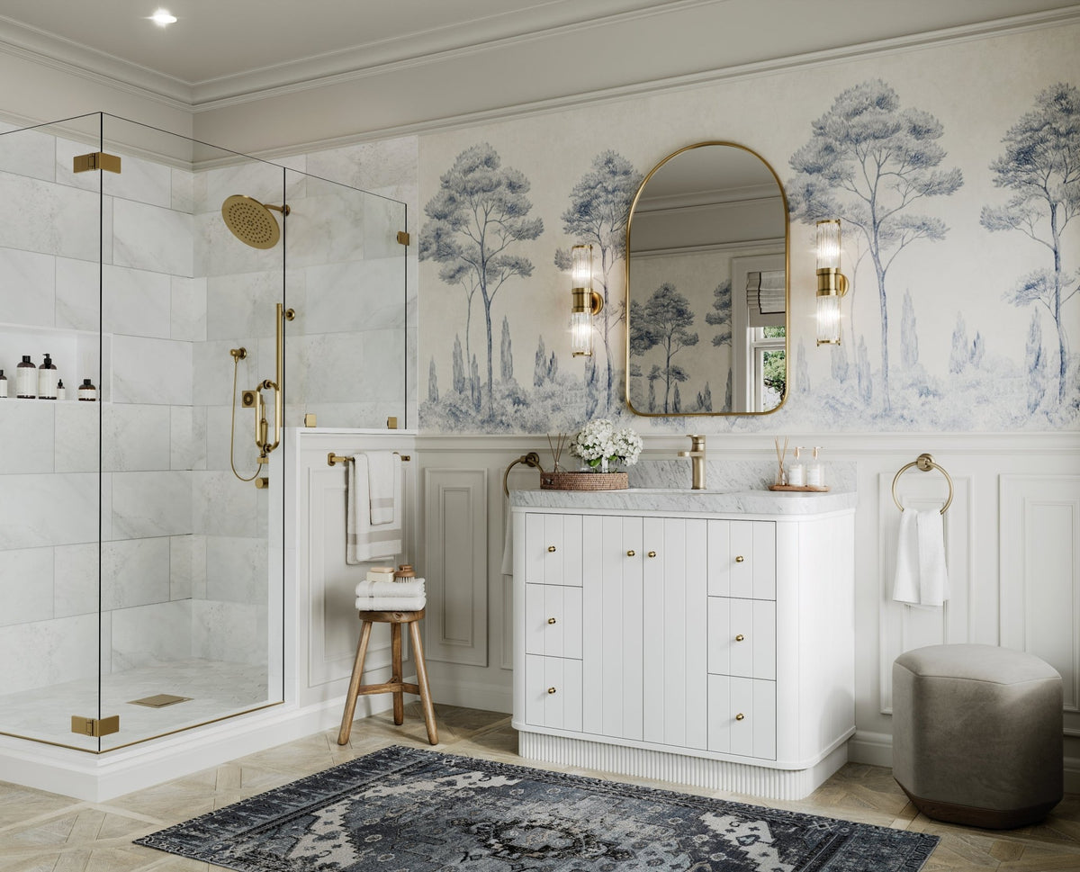 Houston 42 in. W x 22 in. D Free Standing Curved Edge Single Sink Bathroom Vanity - Willow Bath and Vanity