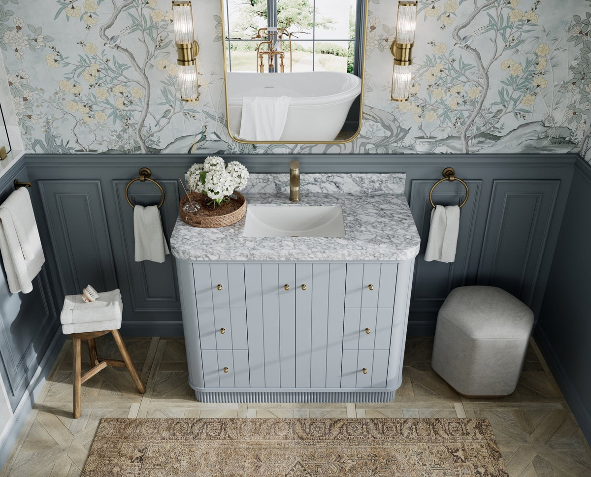 Houston 42 in. W x 22 in. D Free Standing Curved Edge Single Sink Bathroom Vanity