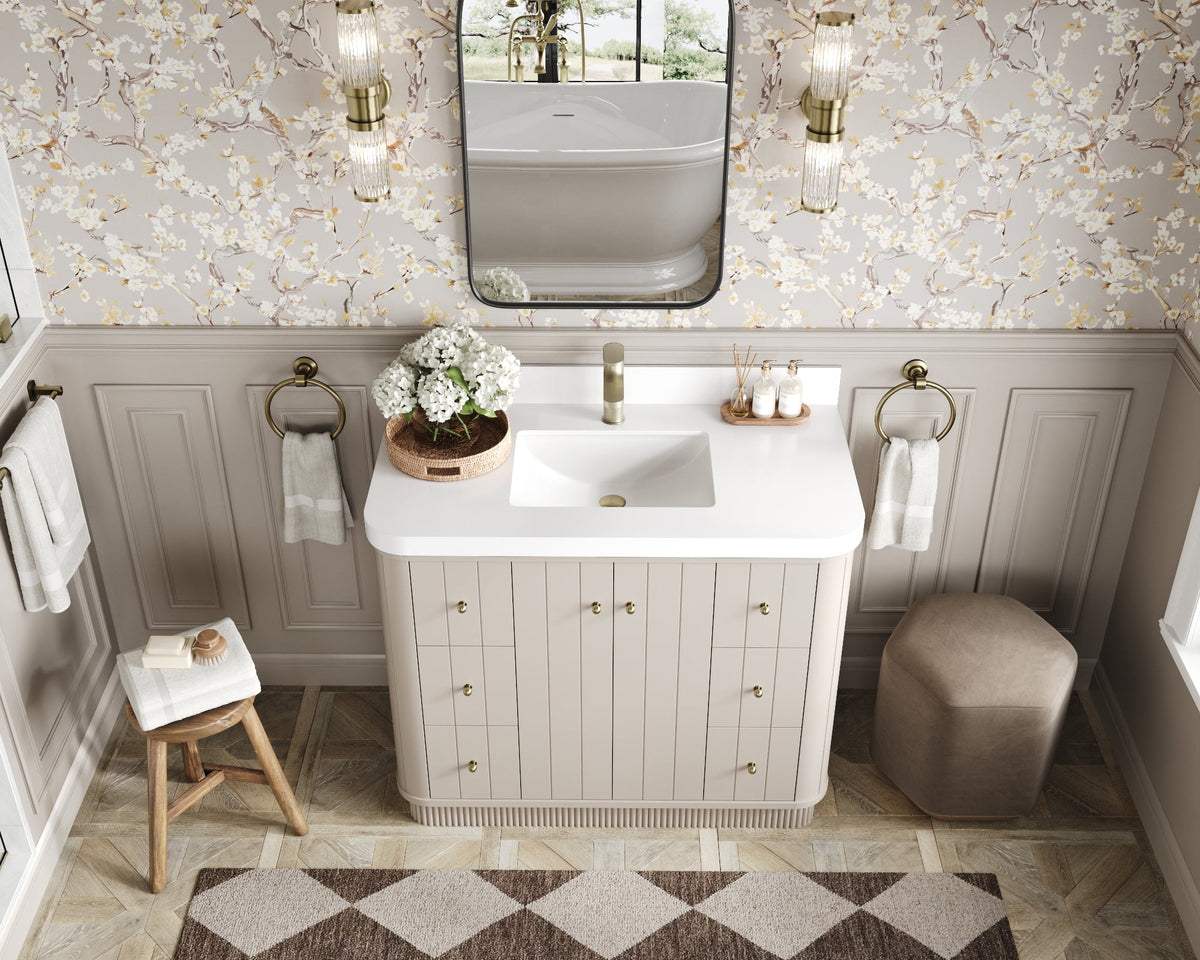 Houston 42 in. W x 22 in. D Free Standing Curved Edge Single Sink Bathroom Vanity - Willow Bath and Vanity