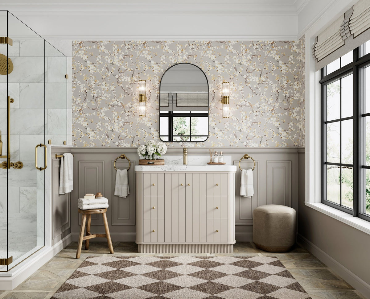 Houston 42 in. W x 22 in. D Free Standing Curved Edge Single Sink Bathroom Vanity - Willow Bath and Vanity