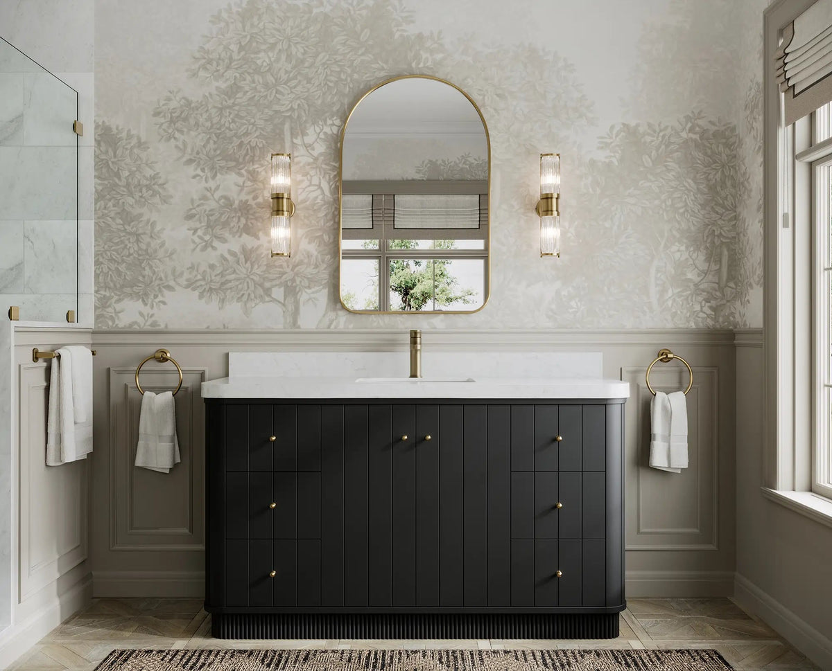 Houston 60 in. W x 22 in. D Free Standing Curved Edge Single Sink Bathroom Vanity - Willow Bath and Vanity