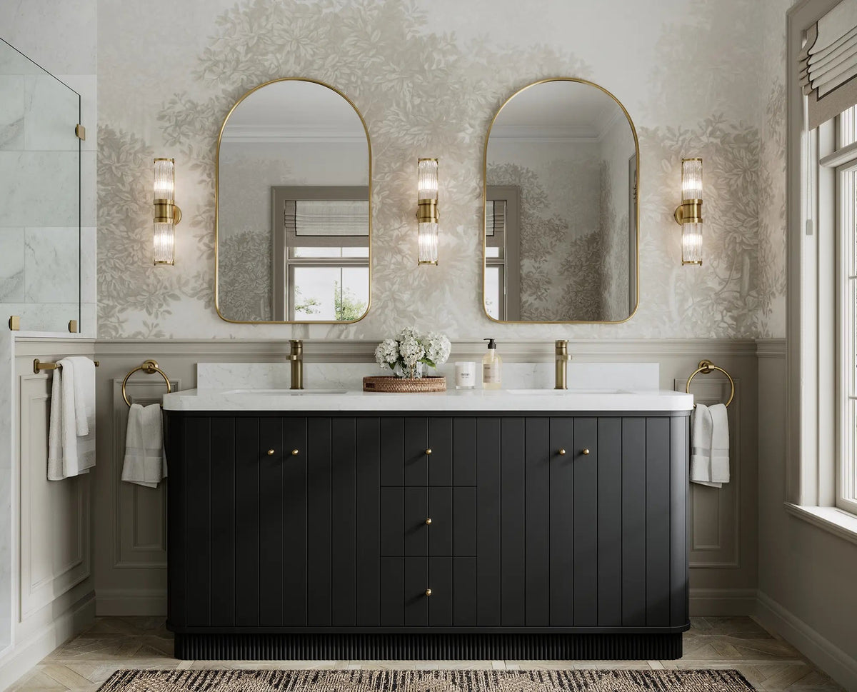 Houston 72 in. W x 22 in. D Free Standing Curved Edge Double Sink Bathroom Vanity - Willow Bath and Vanity