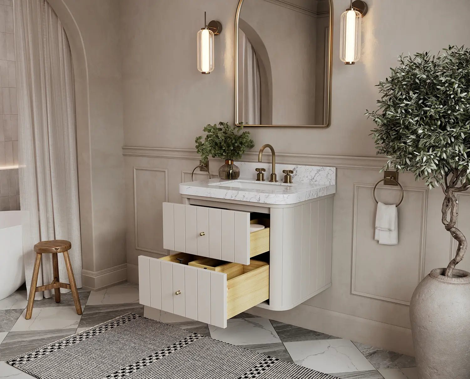 Houston Floating 30 in. W x 22 in. D Single Sink Bathroom Vanity - Willow Bath and Vanity