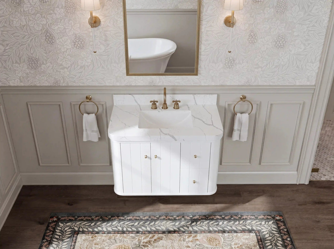 Houston Floating 36 in. W x 22 in. D Center Sink Bathroom Vanity