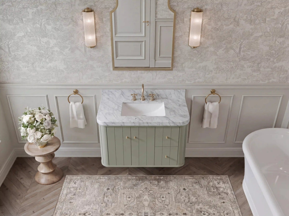 Houston Floating 36 in. W x 22 in. D Center Sink Bathroom Vanity