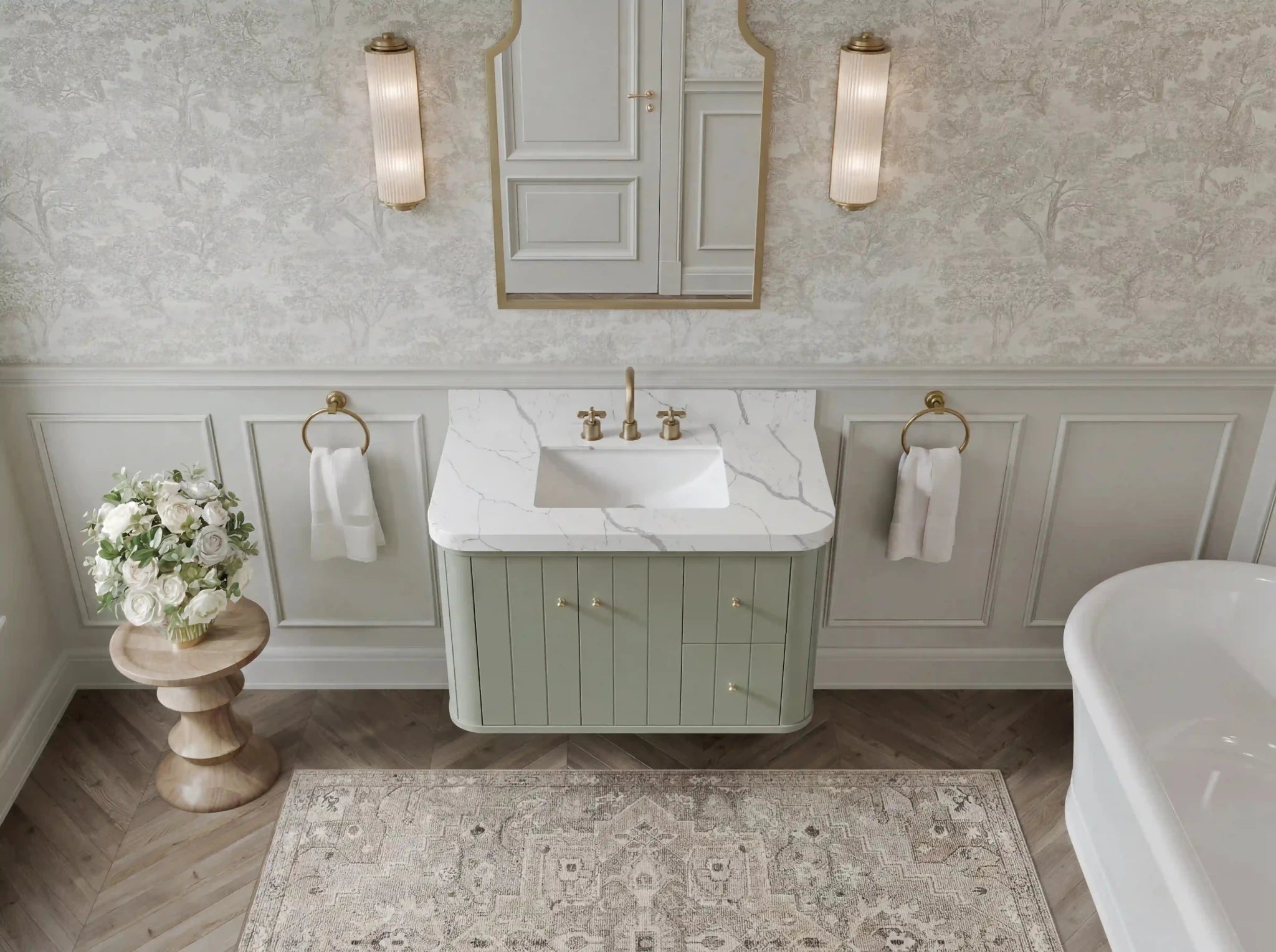 Houston Floating 36 in. W x 22 in. D Center Sink Bathroom Vanity - Willow Bath and Vanity