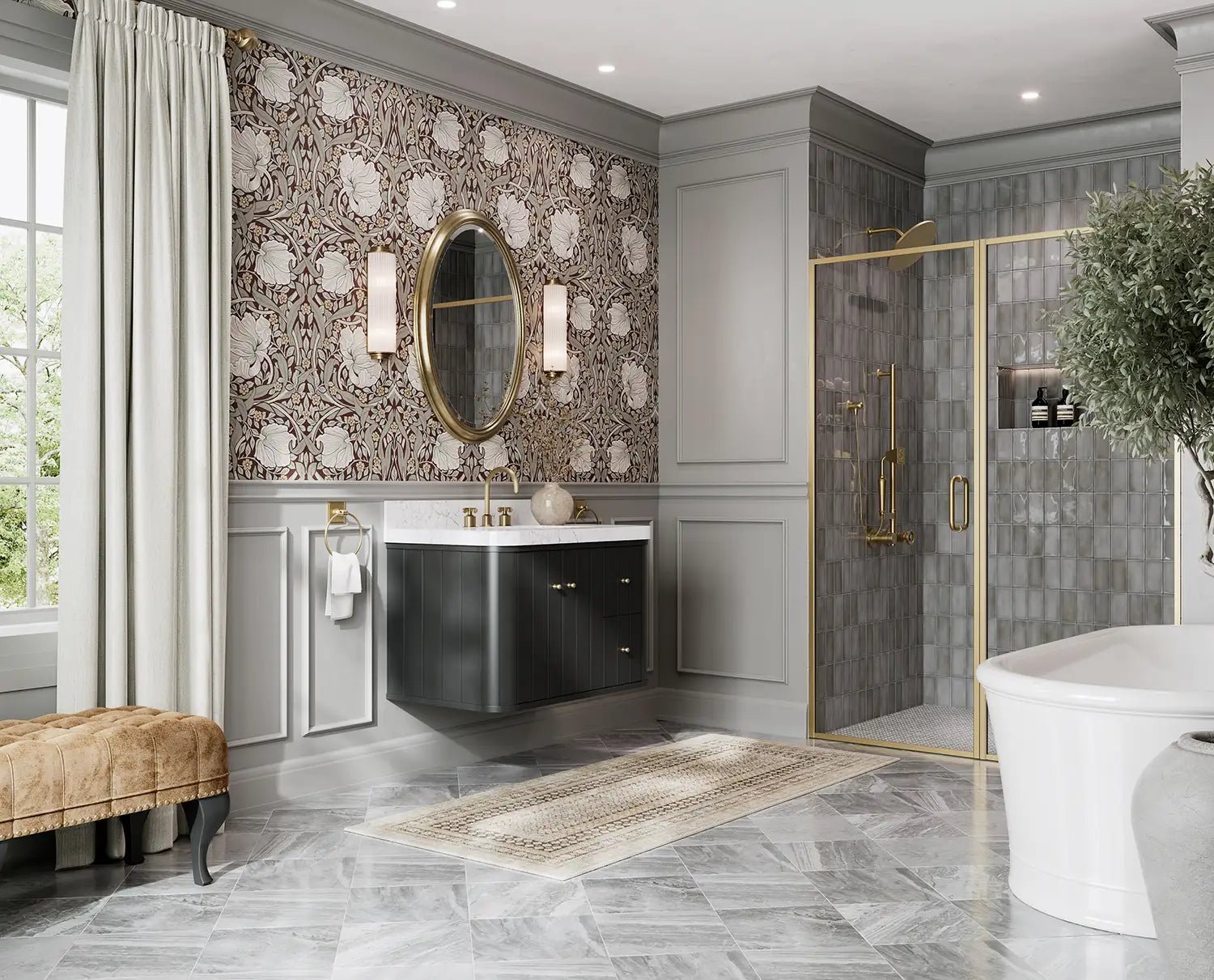 Houston Floating 36 in. W x 22 in. D Center Sink Bathroom Vanity - Willow Bath and Vanity
