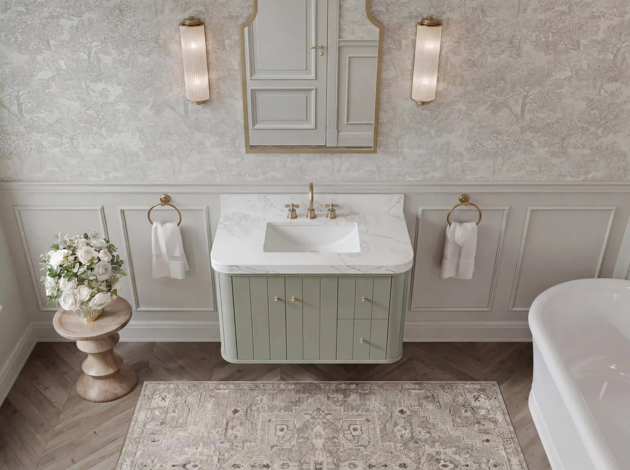 Houston Floating 36 in. W x 22 in. D Center Sink Bathroom Vanity - Willow Bath and Vanity