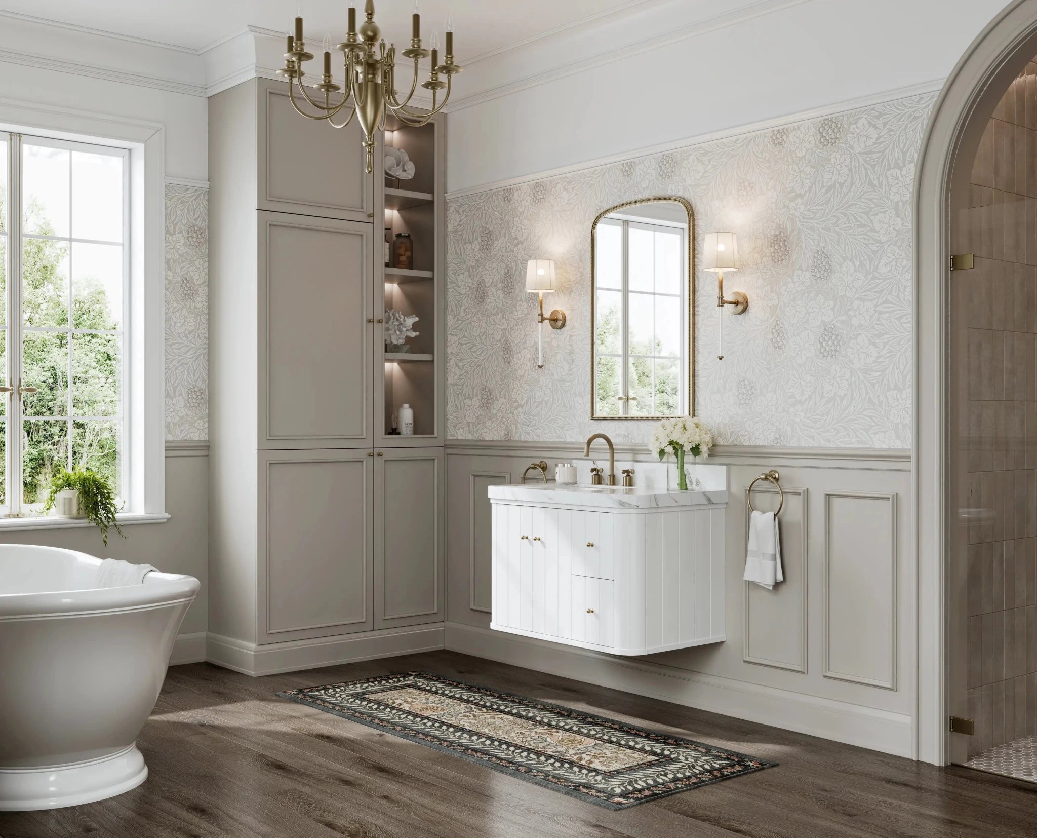 Houston Floating 36 in. W x 22 in. D Left Offset Sink Bathroom Vanity - Willow Bath and Vanity