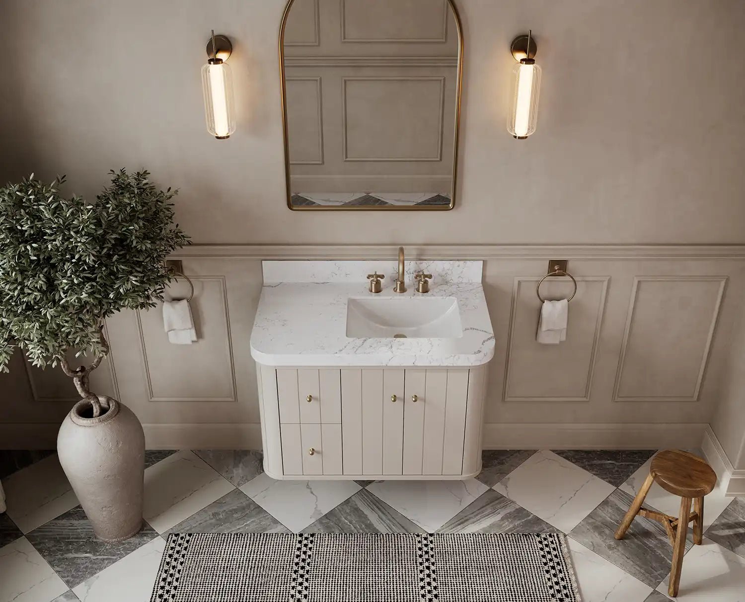 Houston Floating 36 in. W x 22 in. D Right Offset Sink Bathroom Vanity - Willow Bath and Vanity