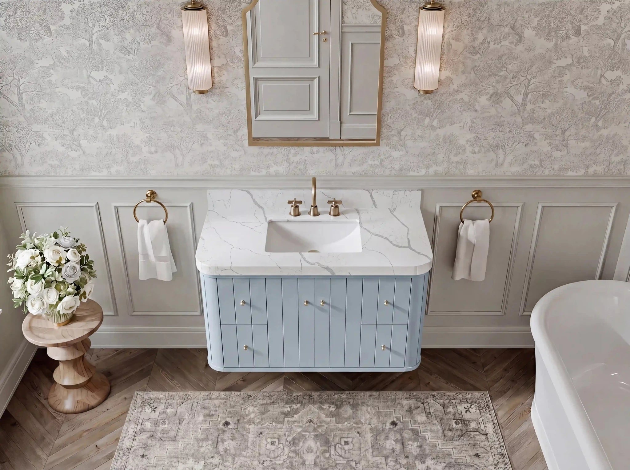 Houston Floating 42 in. W x 22 in. D Single Sink Bathroom Vanity - Willow Bath and Vanity