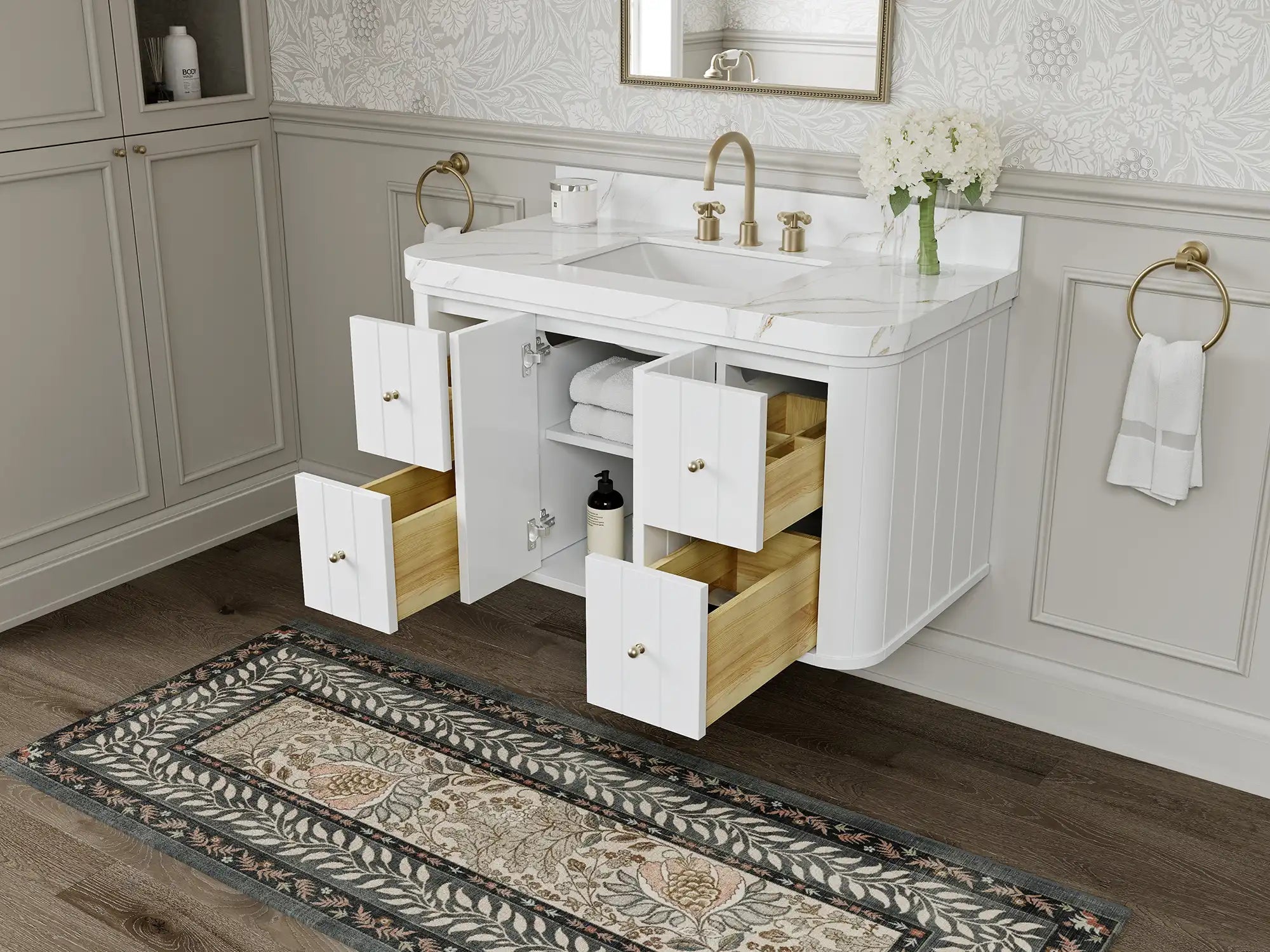 Houston Floating 42 in. W x 22 in. D Single Sink Bathroom Vanity - Willow Bath and Vanity