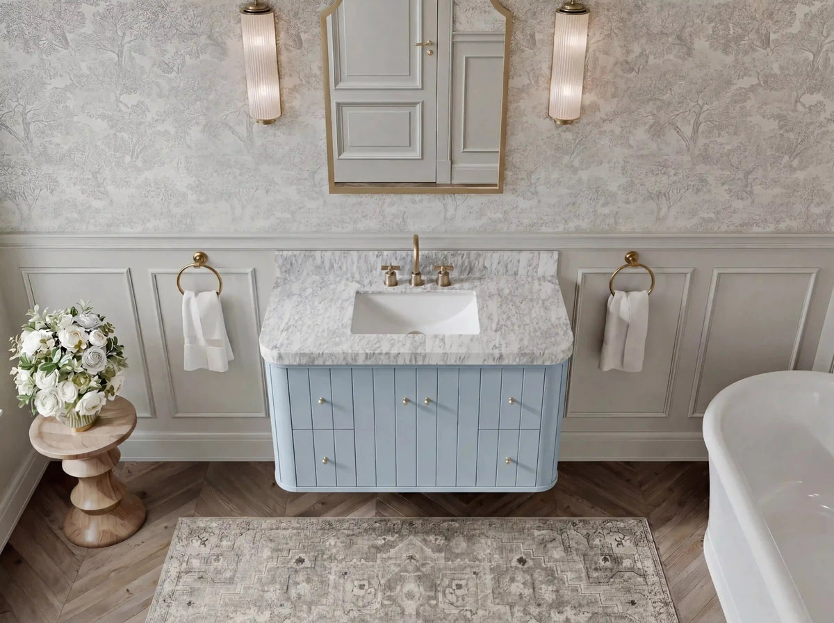 Houston Floating 42 in. W x 22 in. D Single Sink Bathroom Vanity