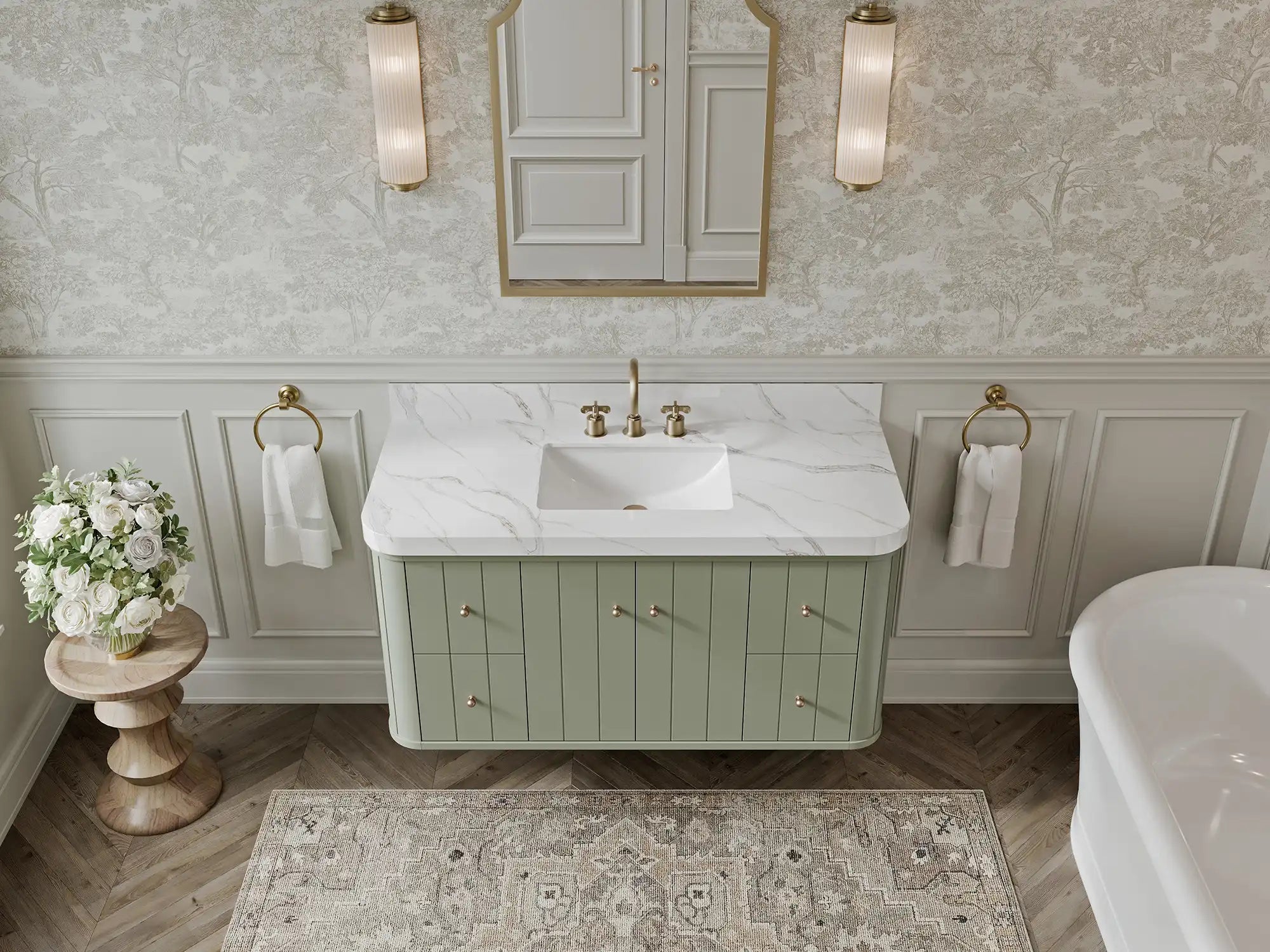 Houston Floating 48 in. W x 22 in. D Single Sink Bathroom Vanity - Willow Bath and Vanity