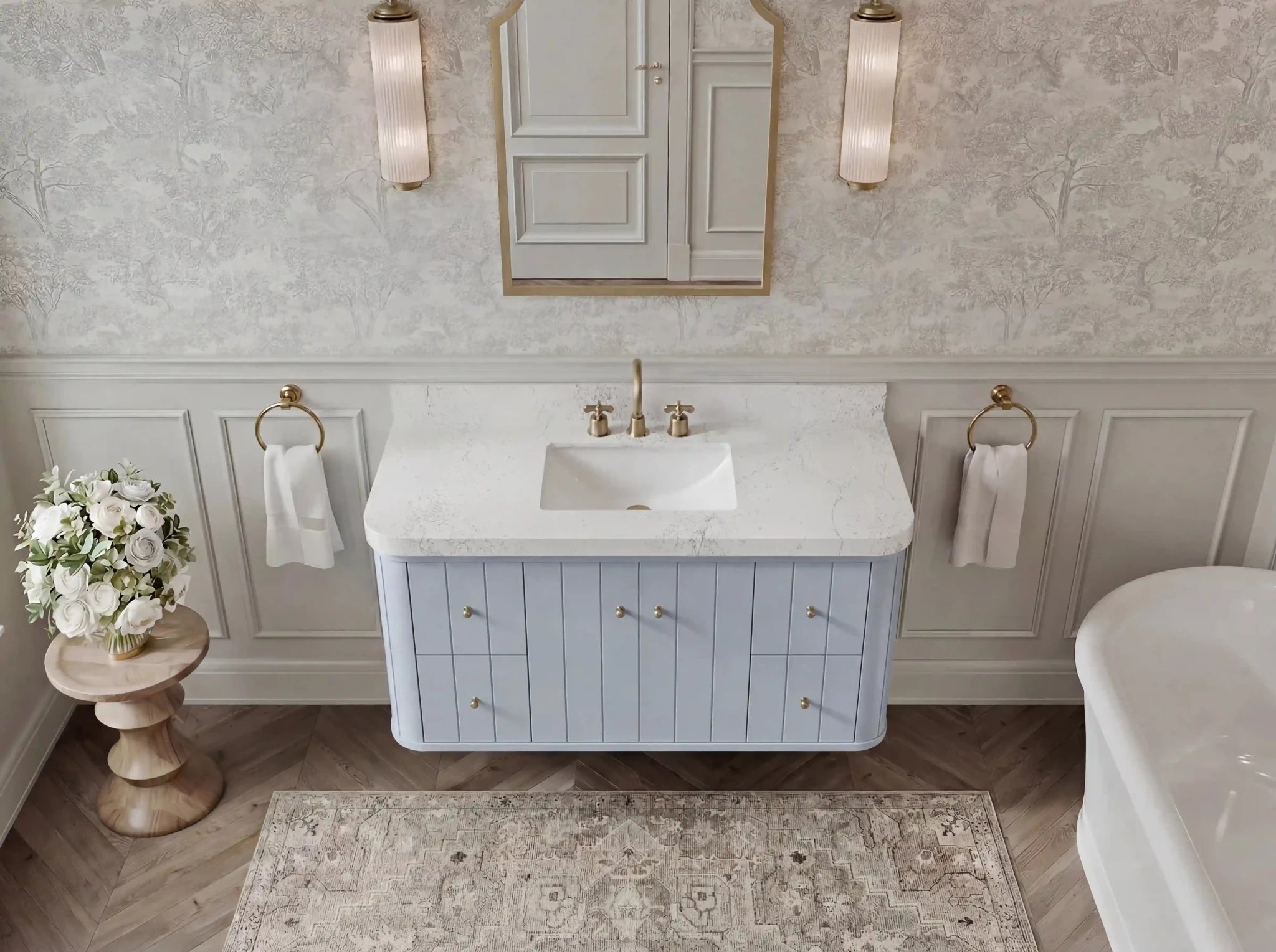 Houston Floating 48 in. W x 22 in. D Single Sink Bathroom Vanity - Willow Bath and Vanity