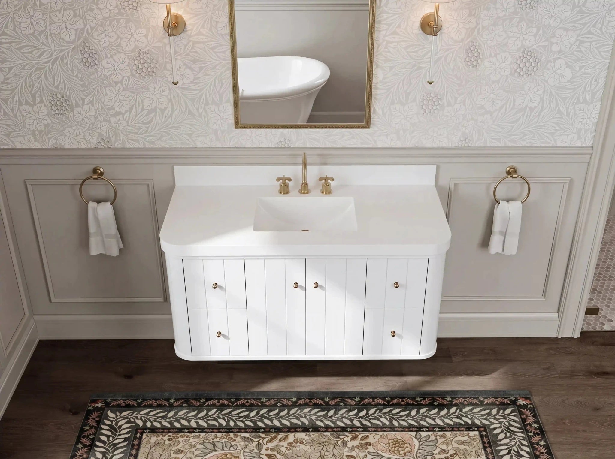 Houston Floating 48 in. W x 22 in. D Single Sink Bathroom Vanity - Willow Bath and Vanity