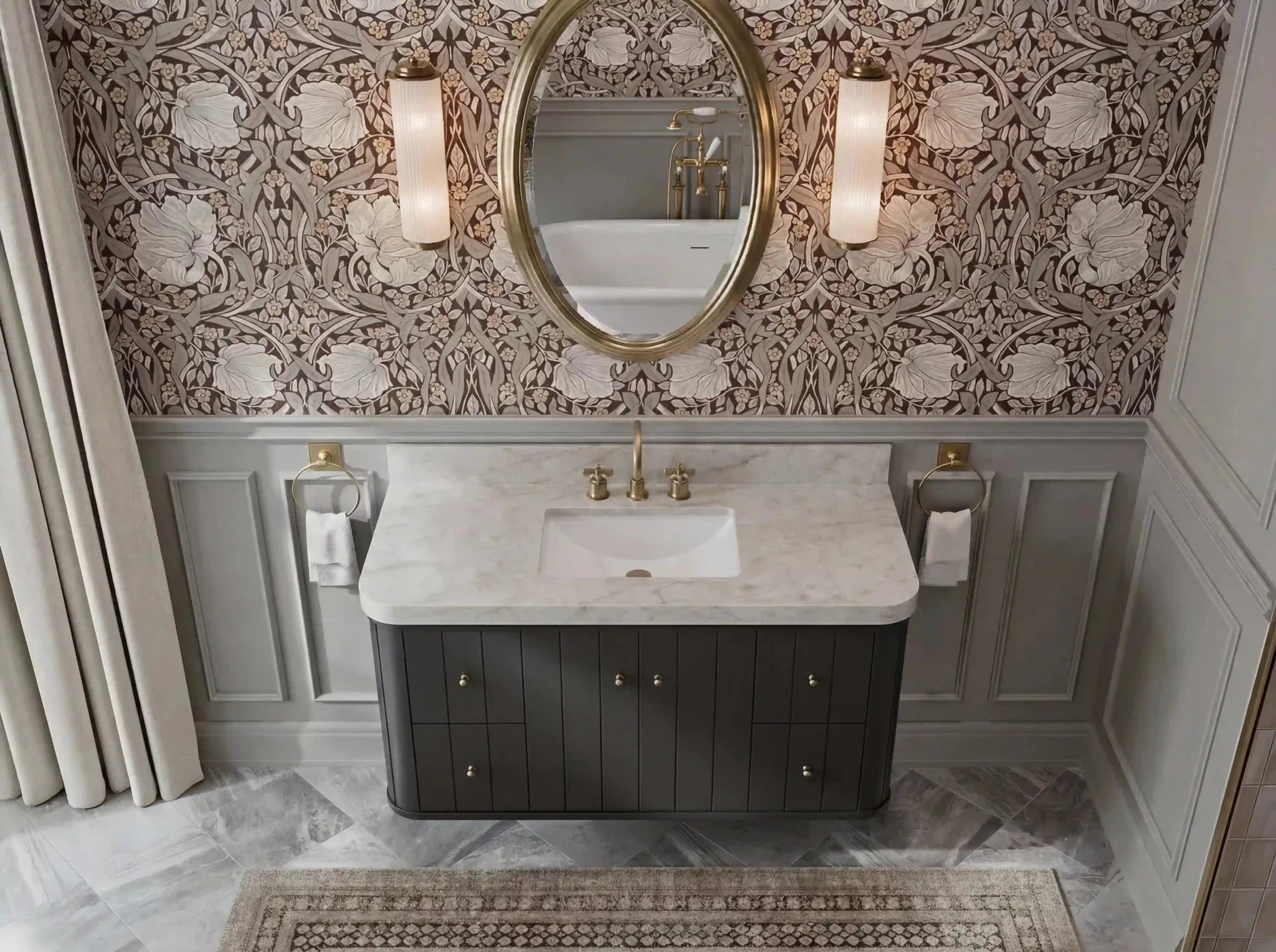 Houston Floating 48 in. W x 22 in. D Single Sink Bathroom Vanity - Willow Bath and Vanity