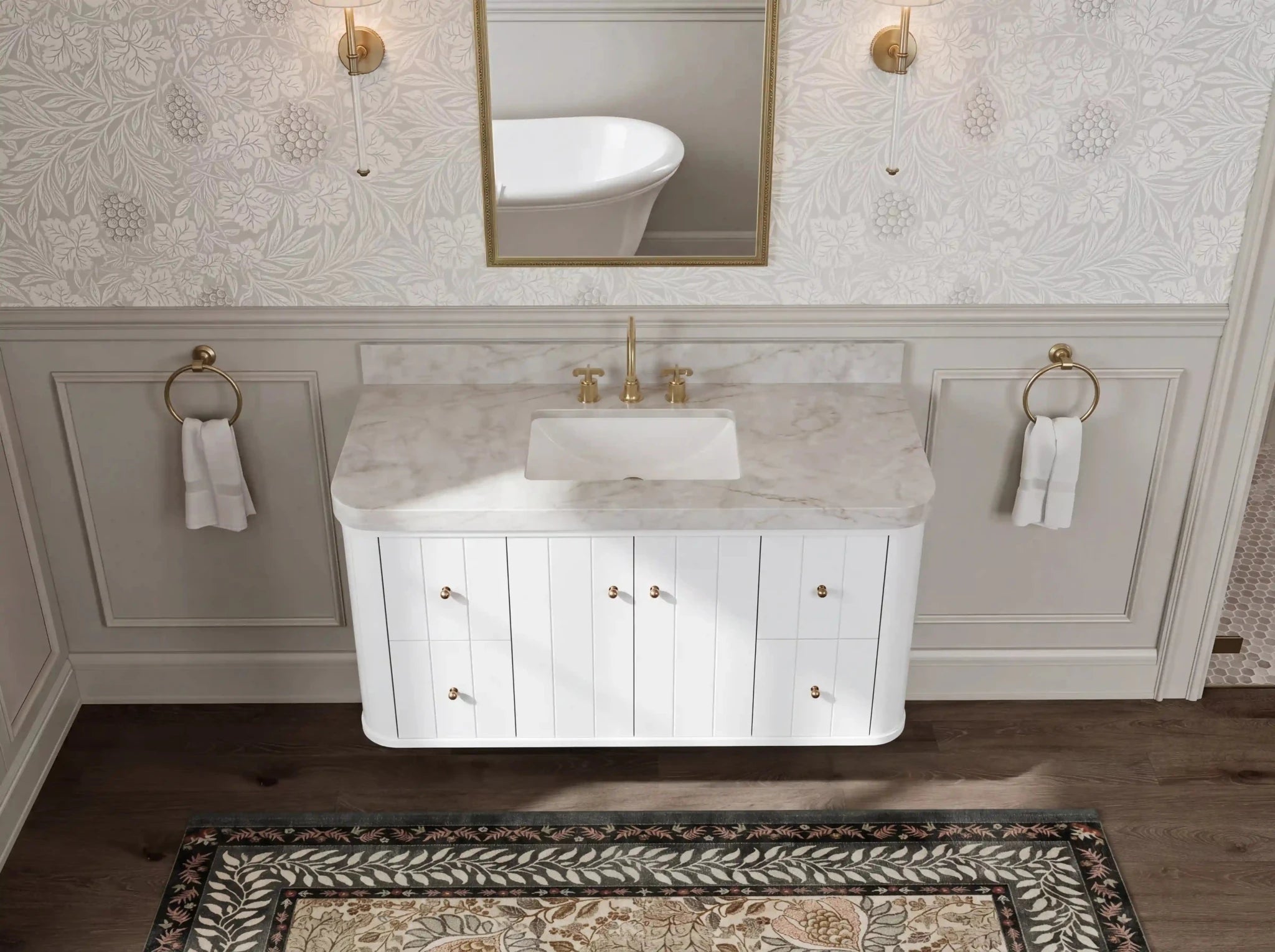 Houston Floating 48 in. W x 22 in. D Single Sink Bathroom Vanity - Willow Bath and Vanity