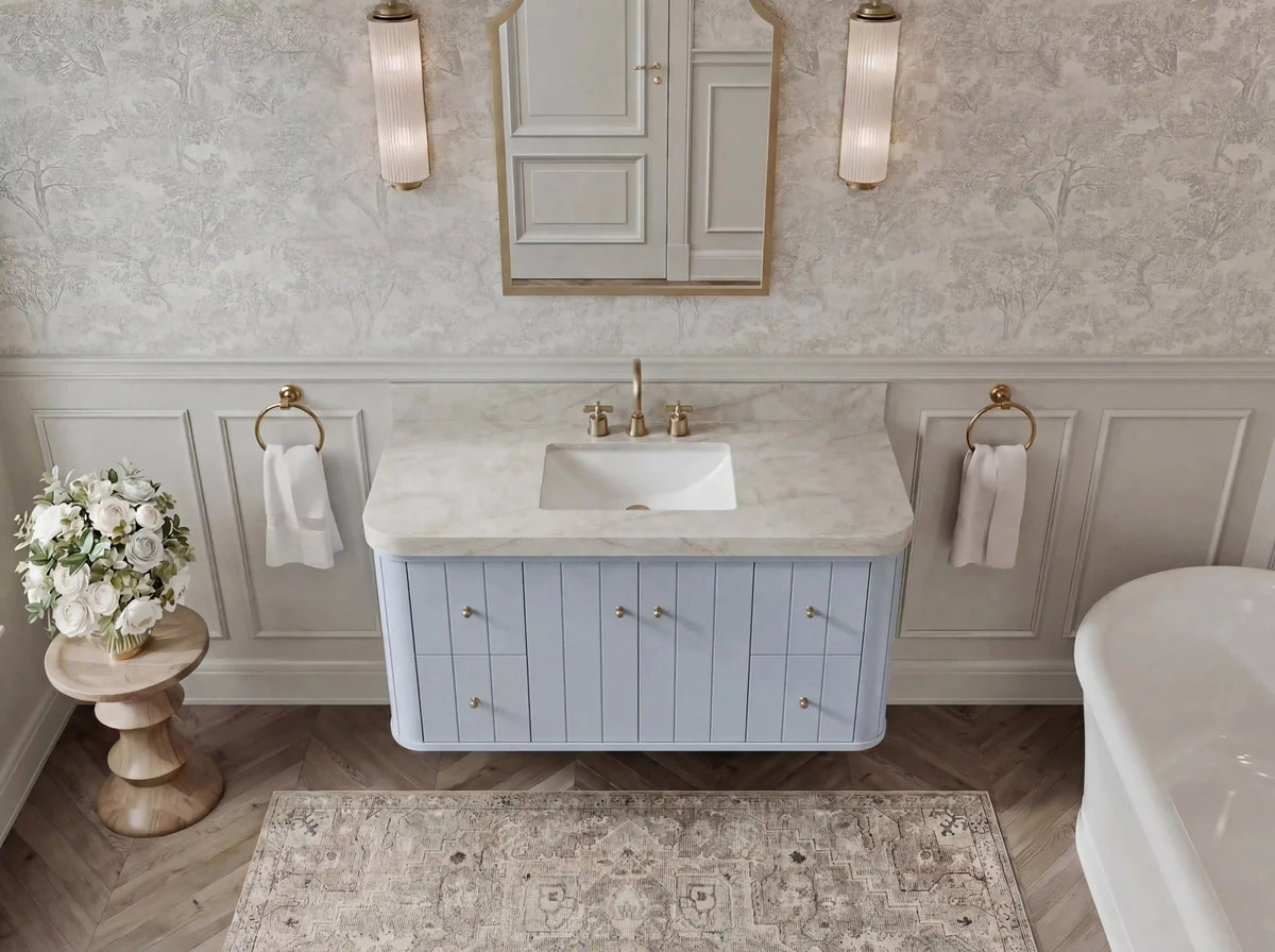 Houston Floating 48 in. W x 22 in. D Single Sink Bathroom Vanity - Willow Bath and Vanity