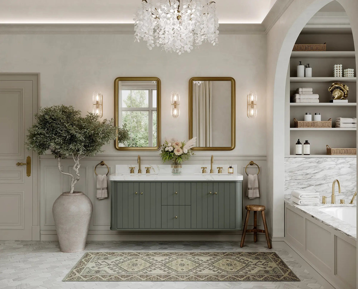 Houston Floating 60 in. W x 22 in. D Double Sink Bathroom Vanity - Willow Bath and Vanity