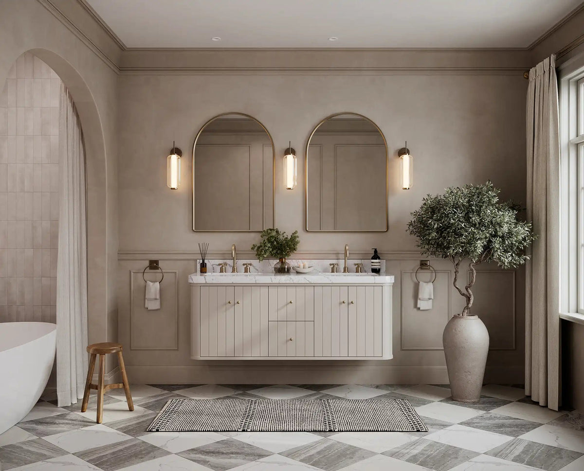 Houston Floating 60 in. W x 22 in. D Double Sink Bathroom Vanity - Willow Bath and Vanity